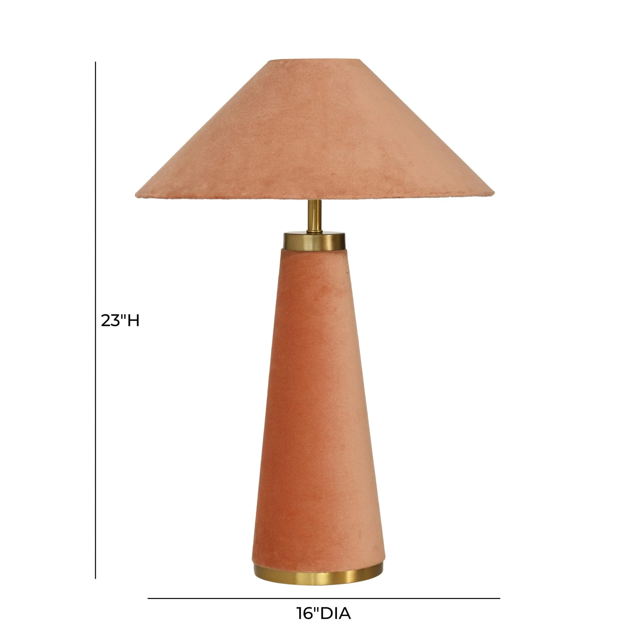 Graham Terracotta Velvet Table Lamp - Image 6