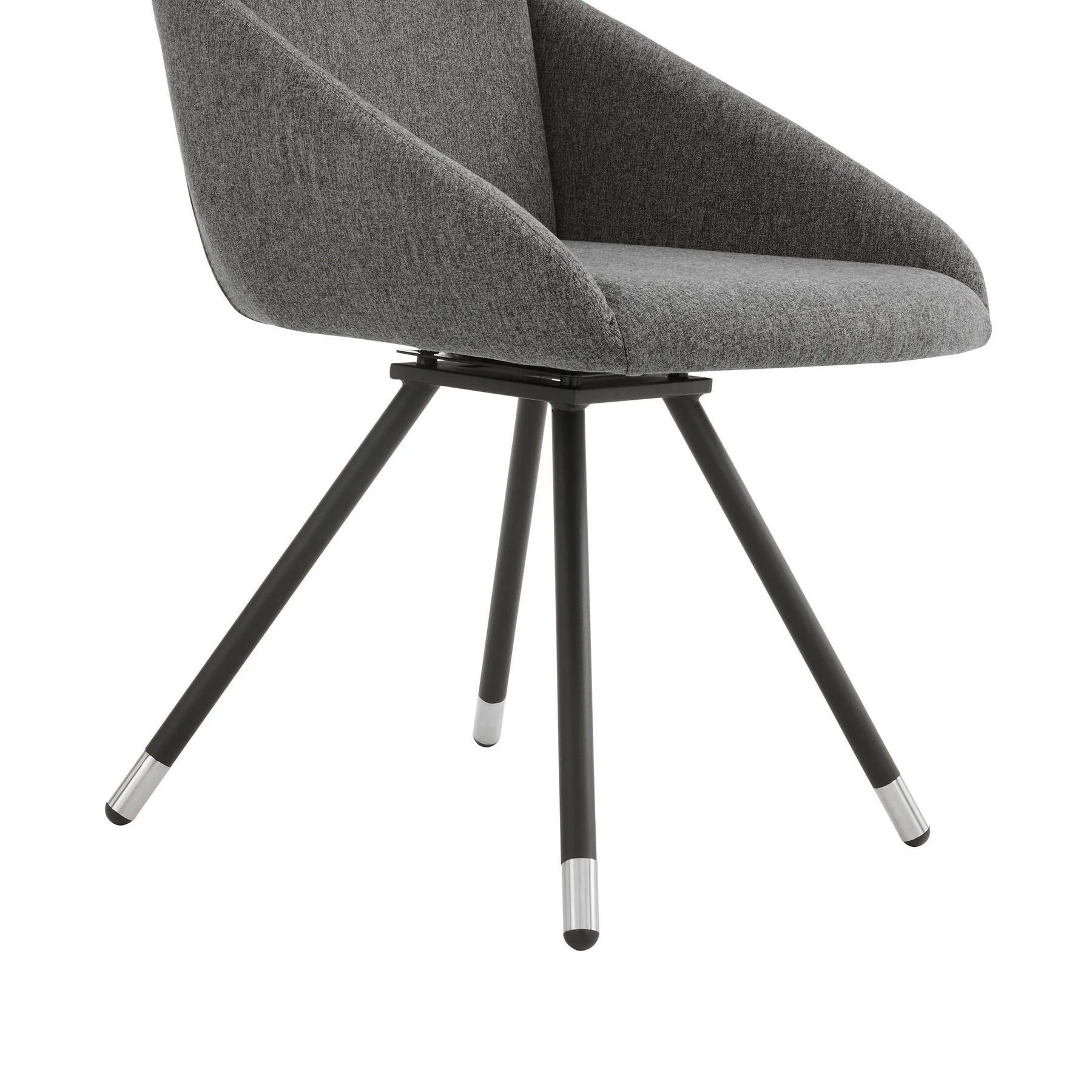 Granada Swivel Gray Fabric Dining Room Chairs - Set of 2 - Image 2