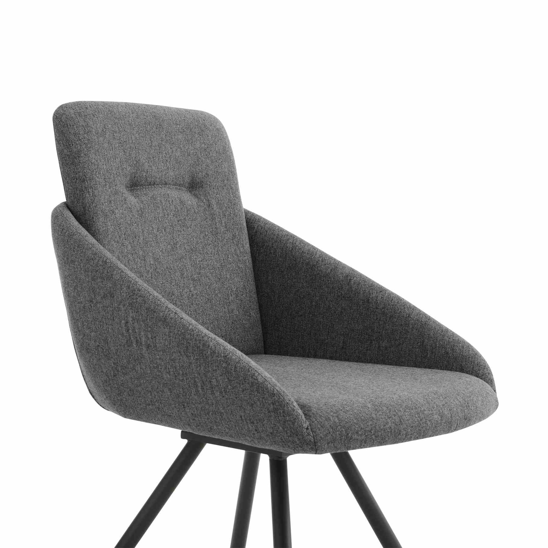 Granada Swivel Gray Fabric Dining Room Chairs - Set of 2 - Image 3