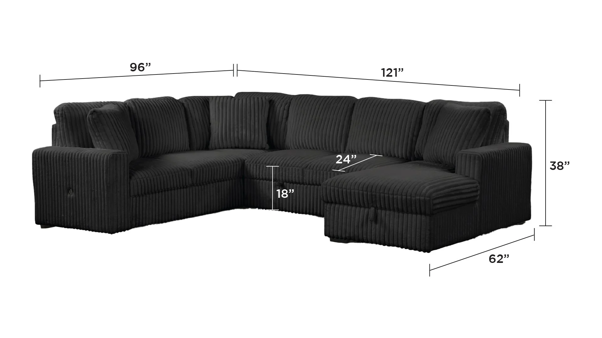 Grande Sectional Black - Image 3