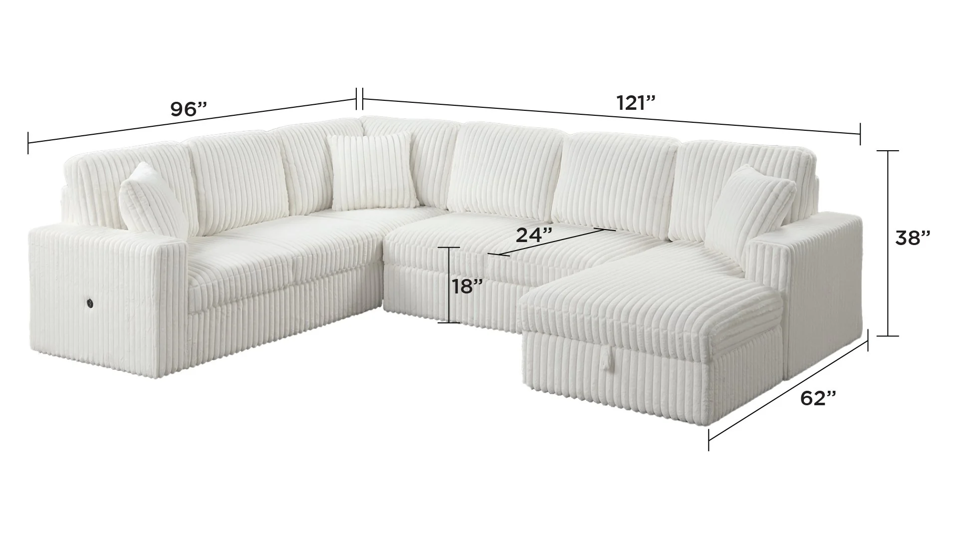 Grande Sectional Cream - Image 4
