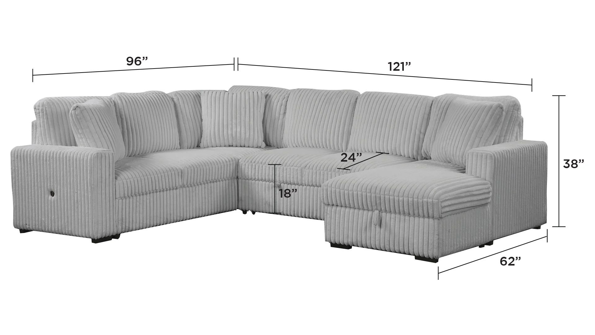 Grande Sectional Gray - Image 3