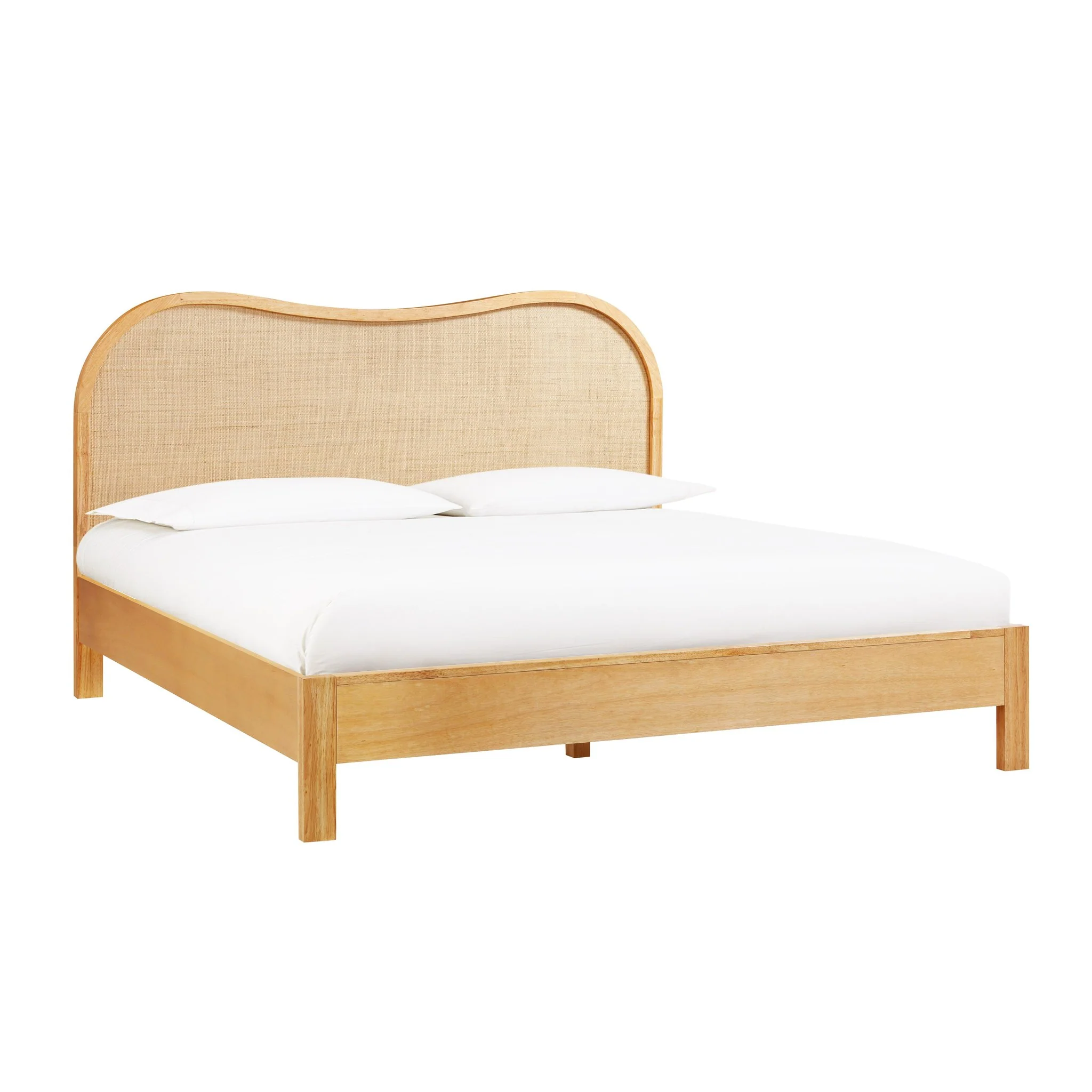 Grappa Natural Wood & Raffia King Bed - Image 2
