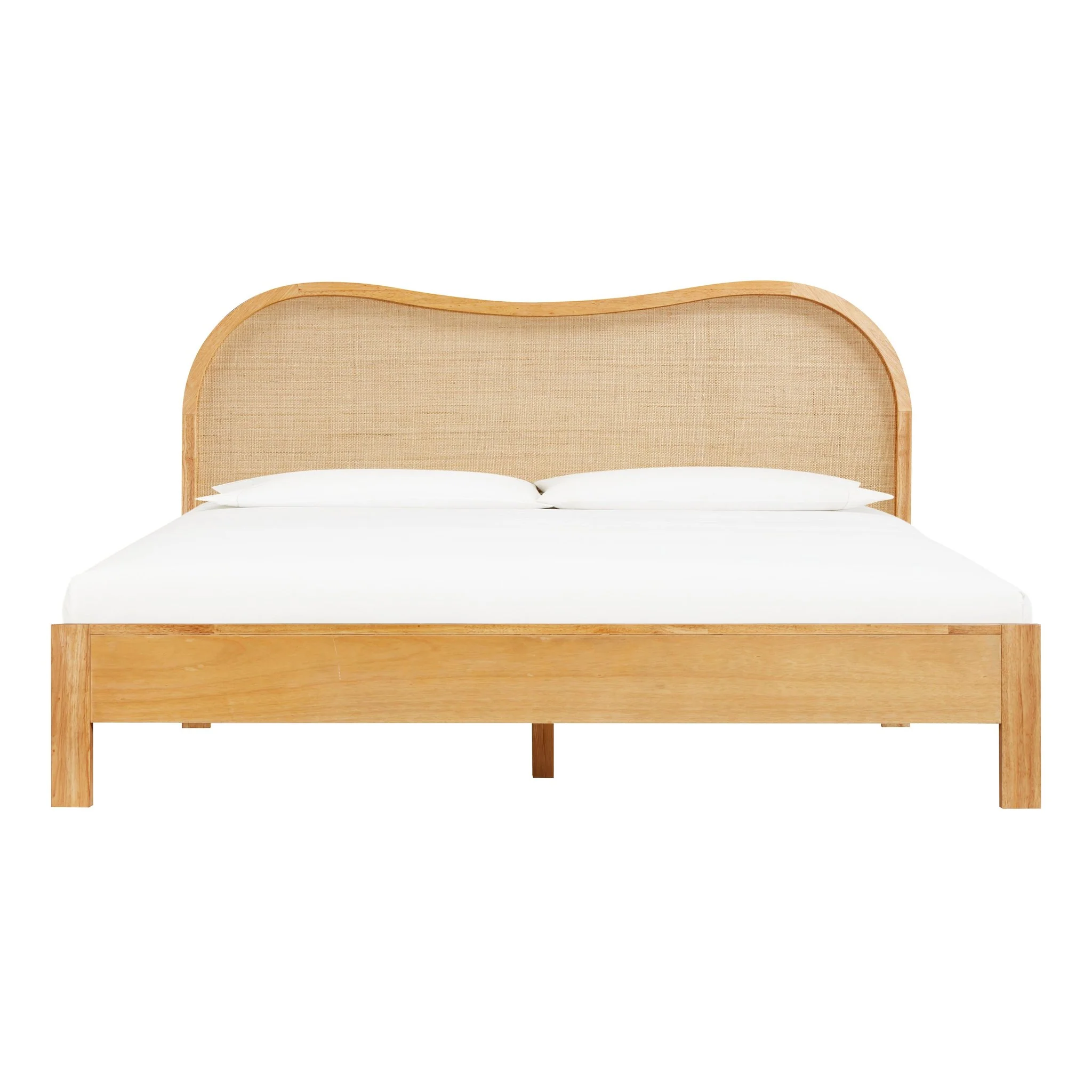Grappa Natural Wood & Raffia King Bed - Image 4