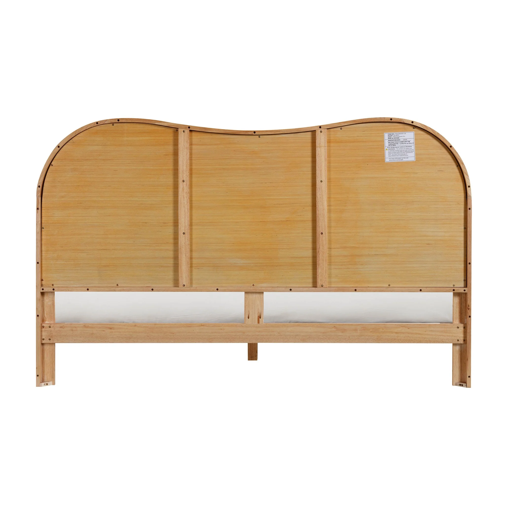 Grappa Natural Wood & Raffia King Bed - Image 7