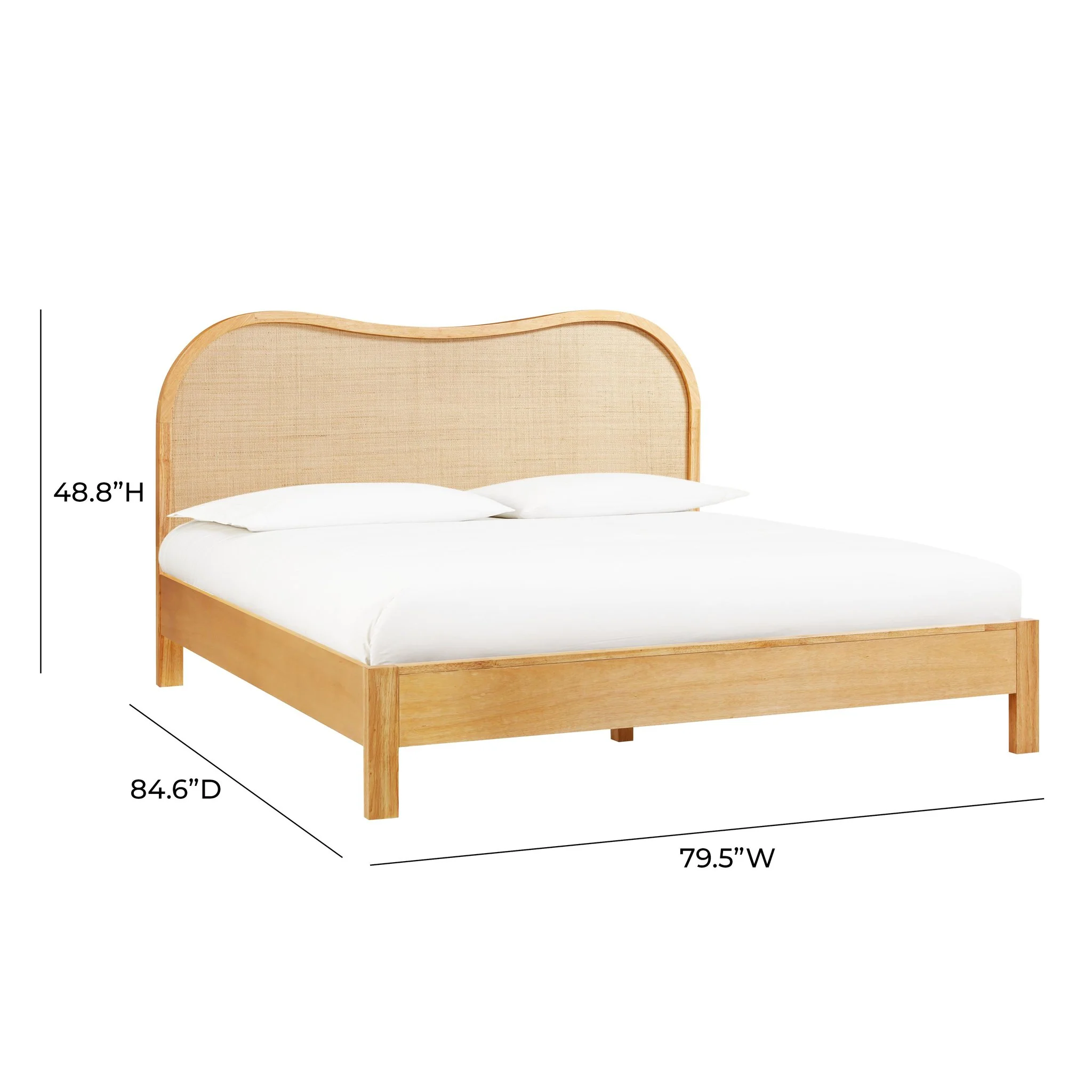 Grappa Natural Wood & Raffia King Bed - Image 9