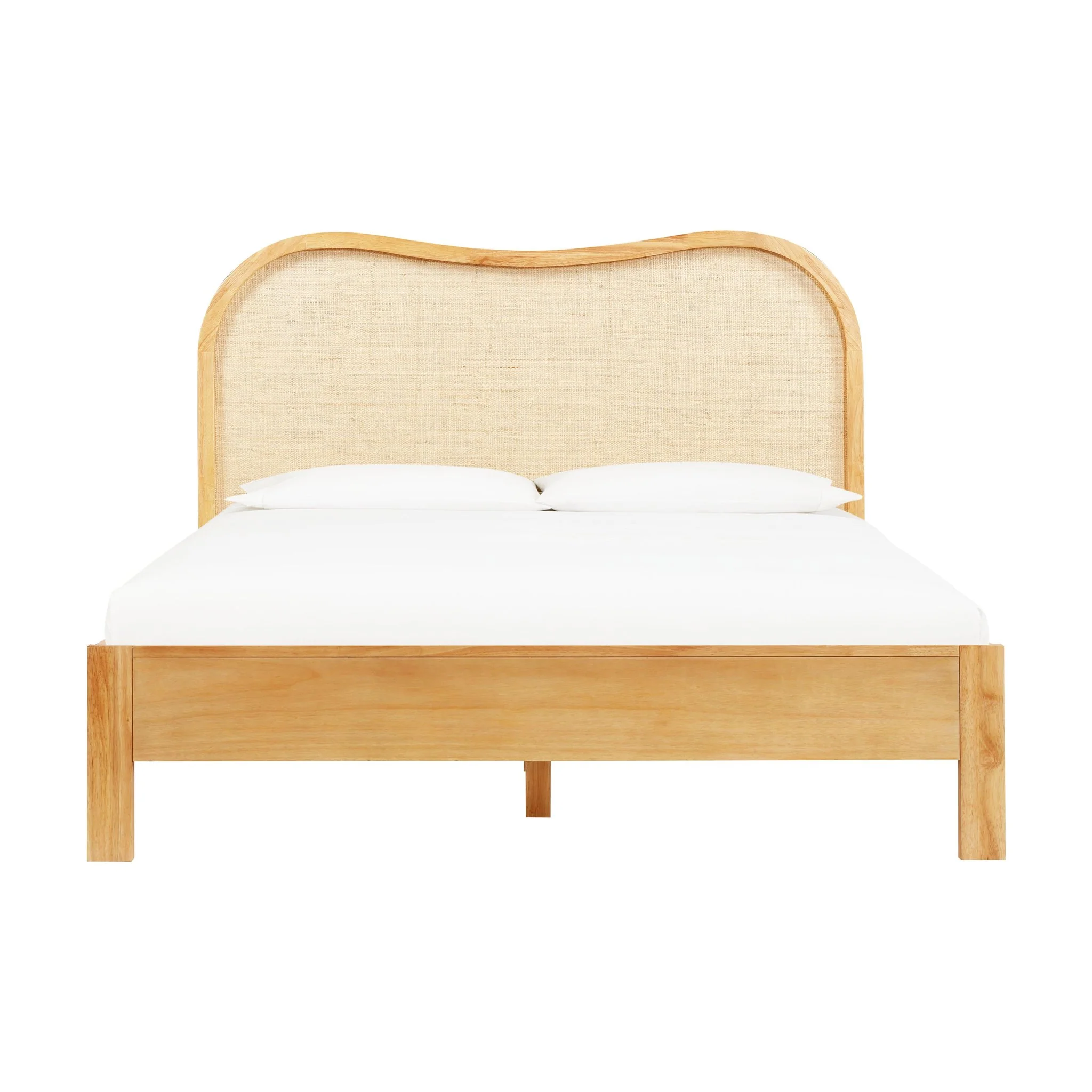 Grappa Natural Wood & Raffia Queen Bed - Image 2