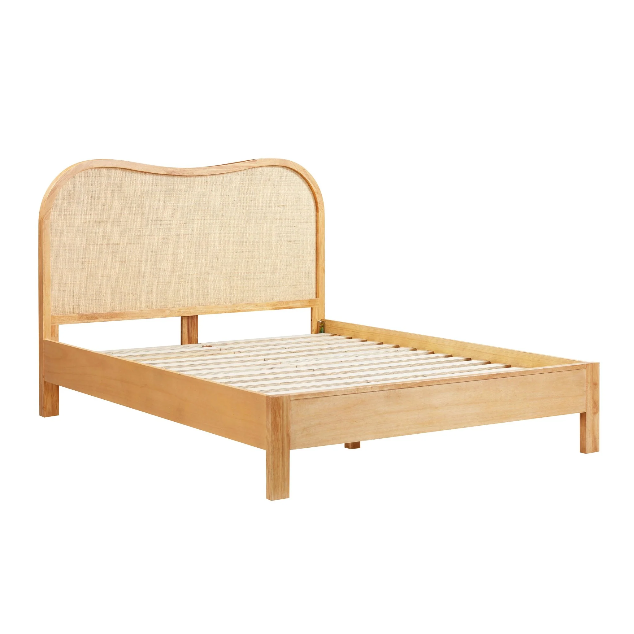 Grappa Natural Wood & Raffia Queen Bed - Image 6