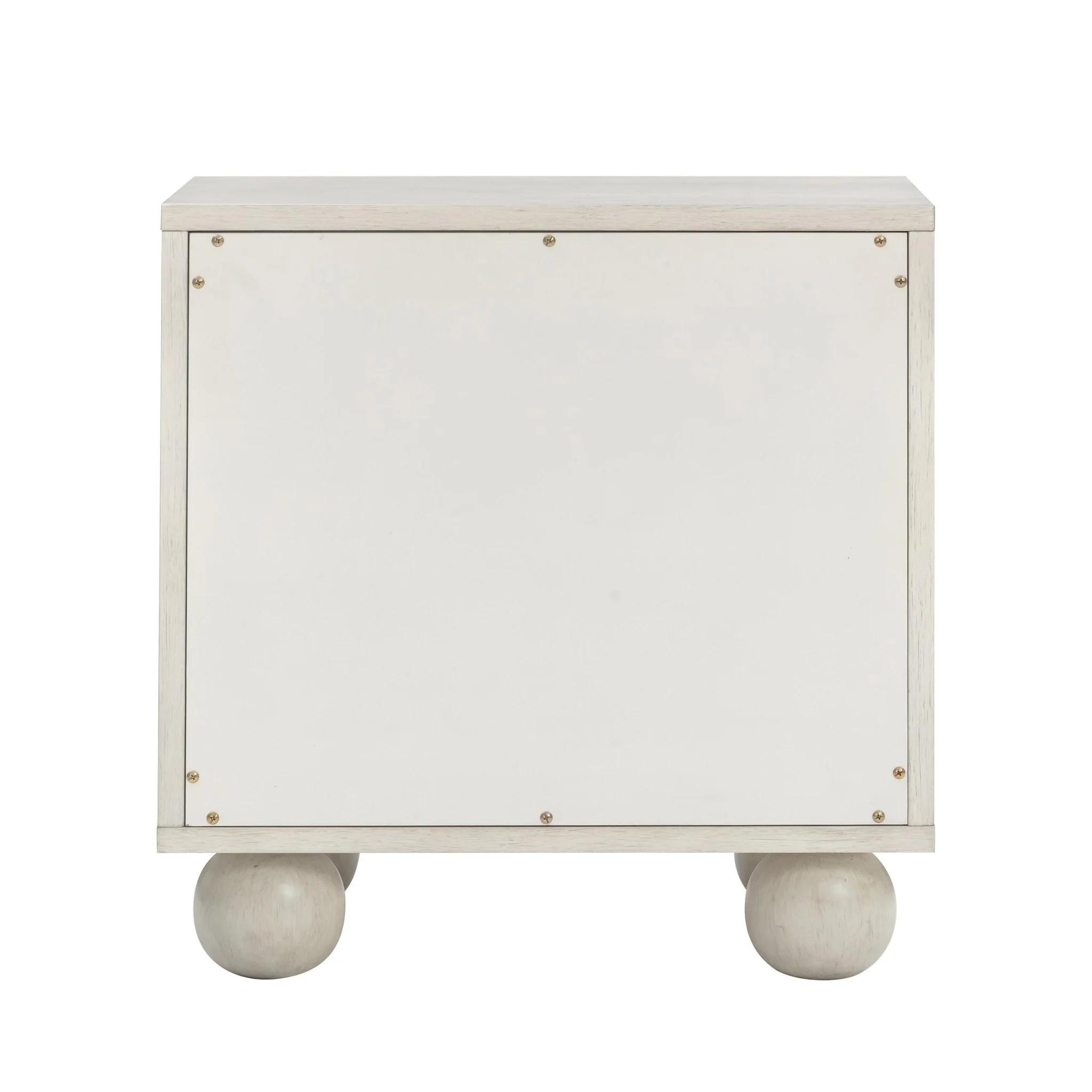 Grappa Whitewashed Wood & Raffia Wavy Nightstand - Image 6