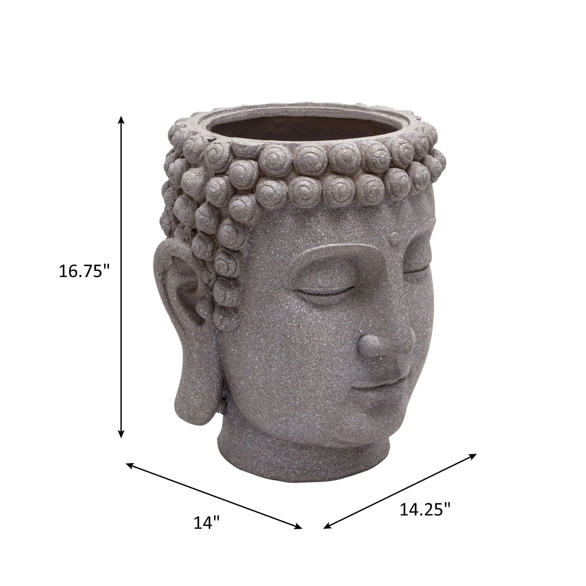 Gray Buddha Head Planter - Image 9