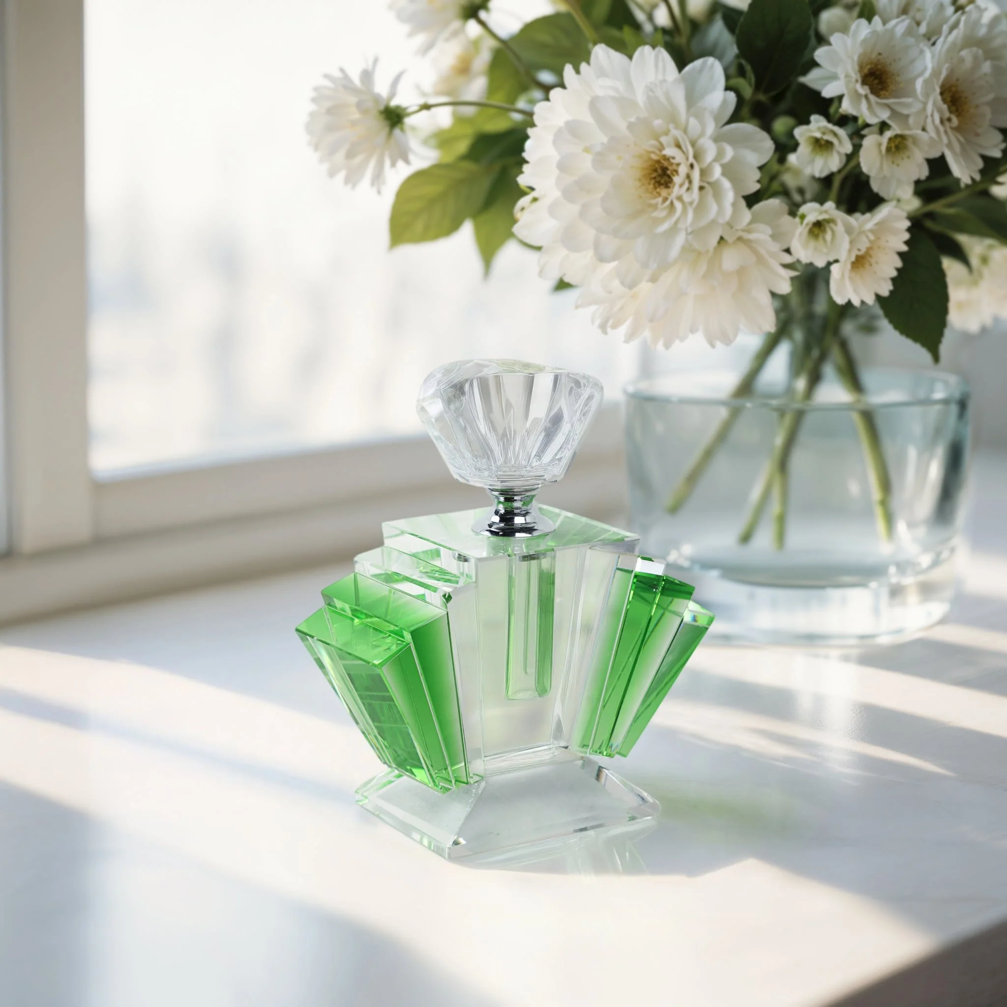 Green Crystal Perfume Bottle 4.75 - Image 10