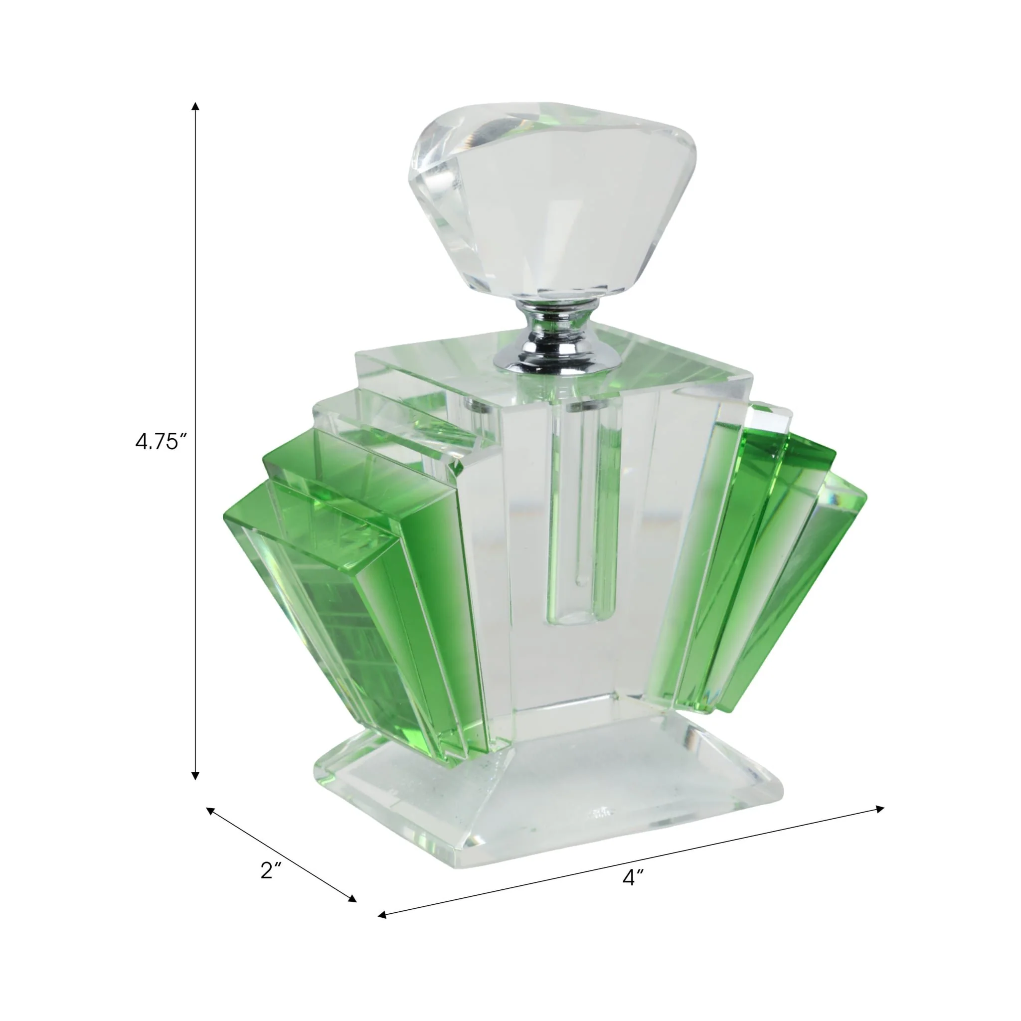 Green Crystal Perfume Bottle 4.75 - Image 8
