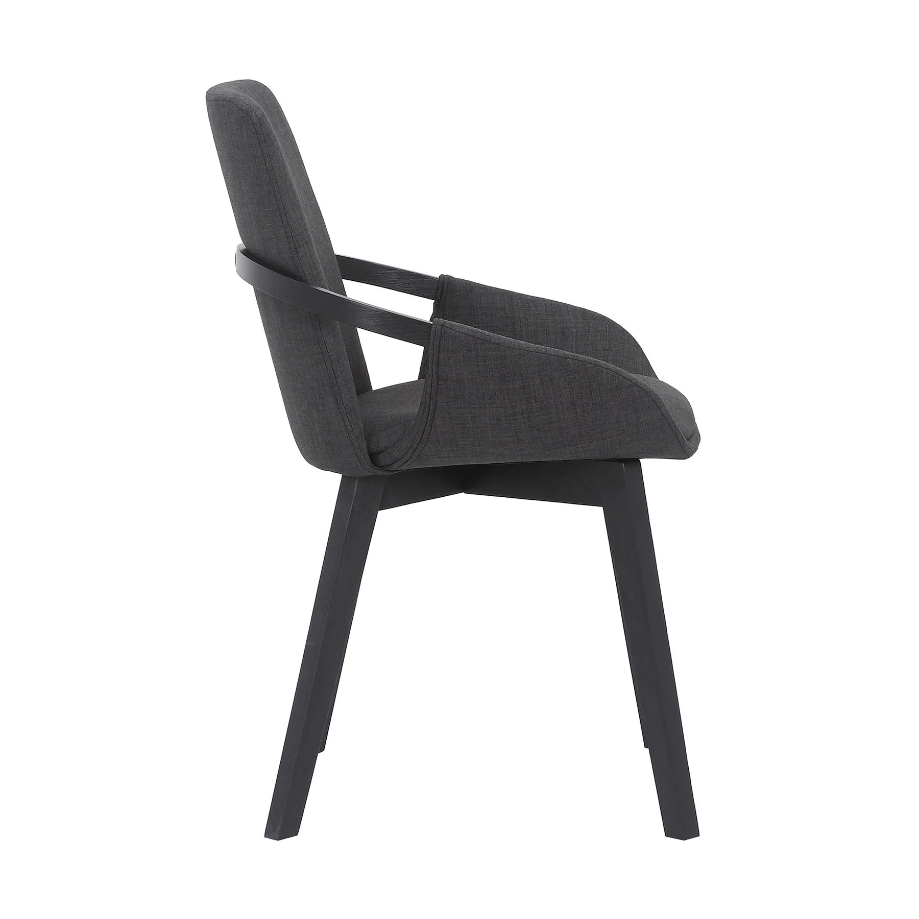 Greisen Modern Charcoal Wood Dining Room Chair - Image 3