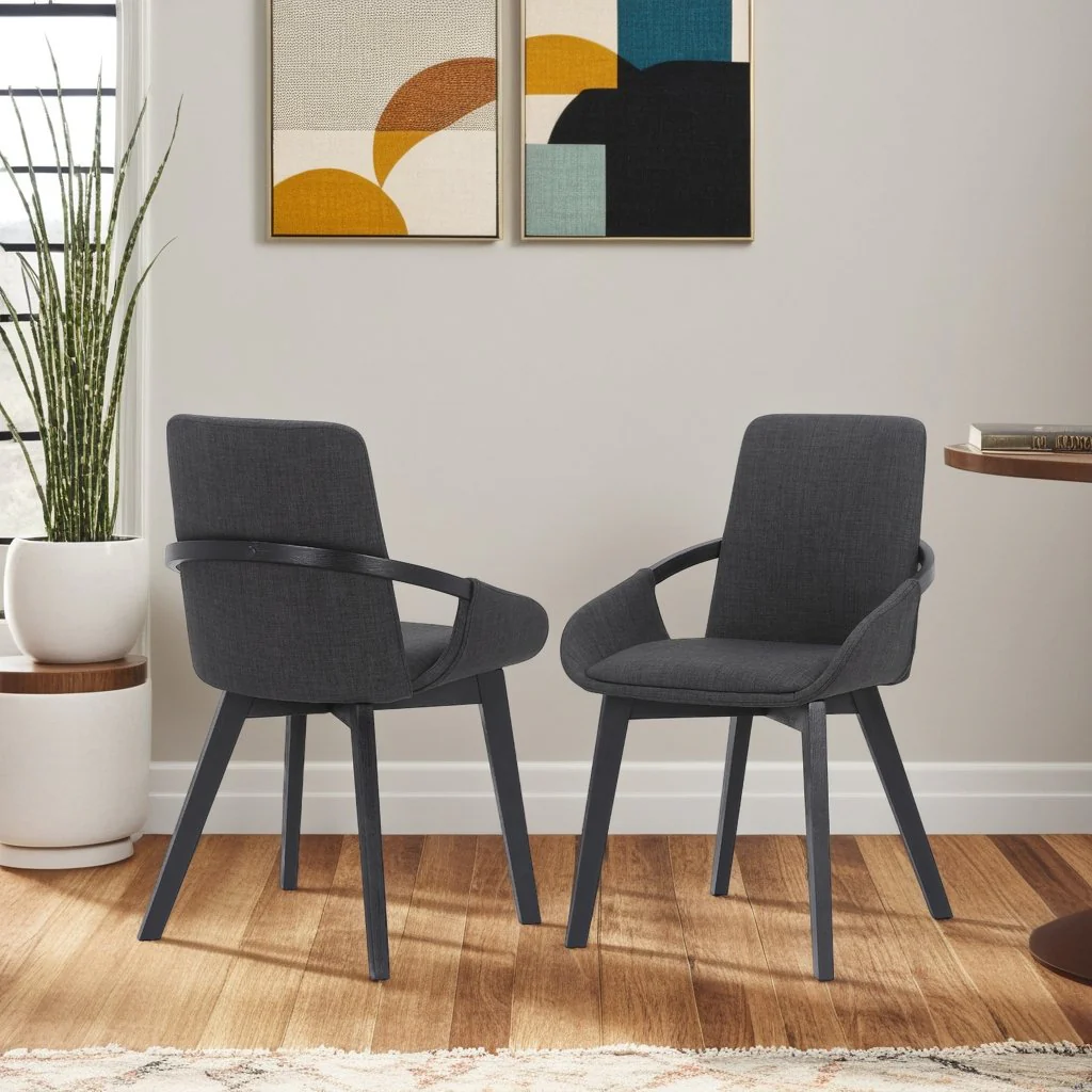 Greisen Modern Charcoal Wood Dining Room Chair - Image 6