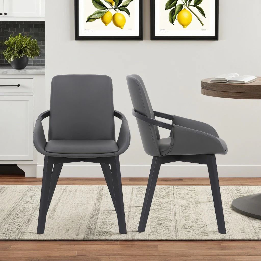 Greisen Modern Gray Wood Dining Room Chair - Image 6