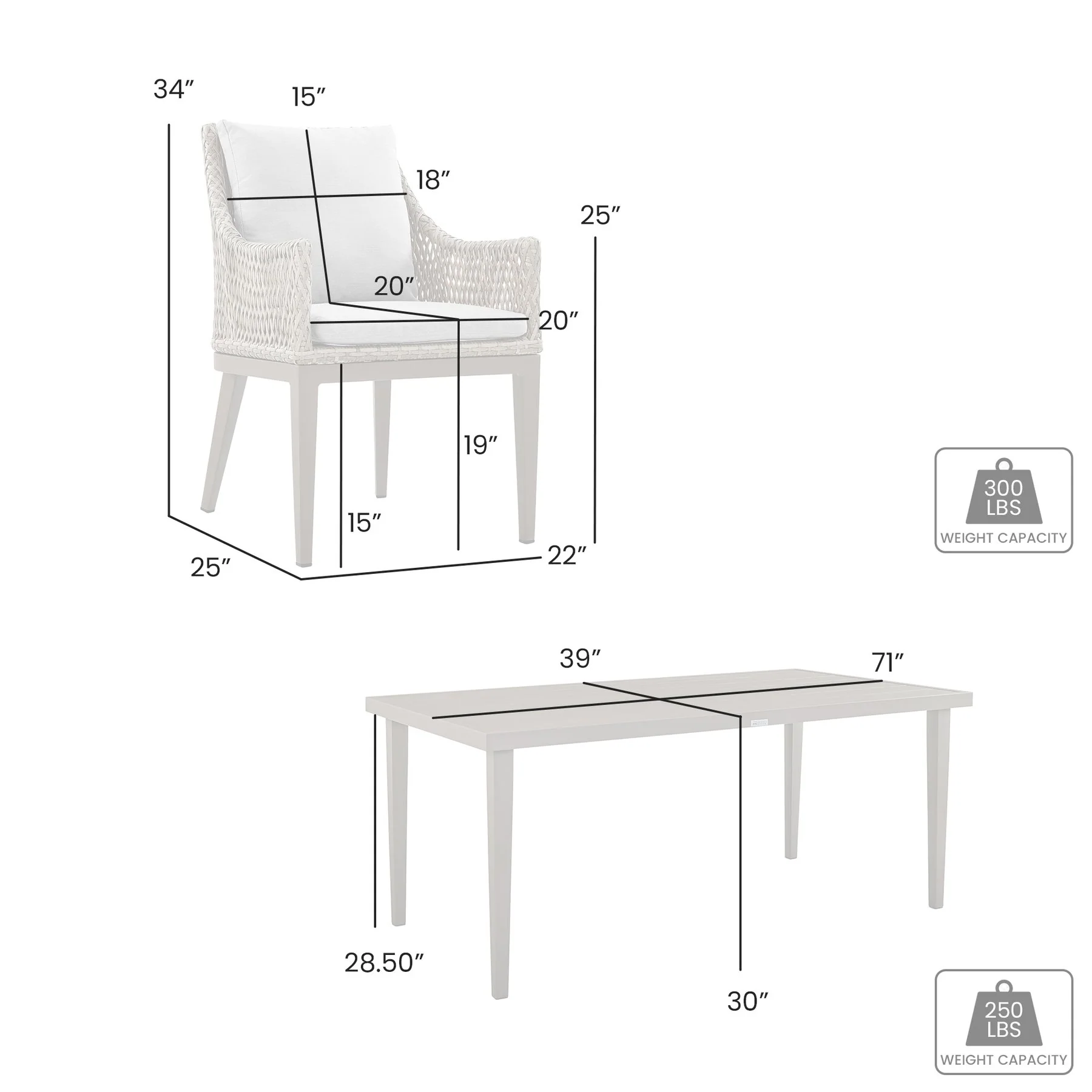 Grenada 5 Piece Gray Aluminum Outdoor Dining Set with Gray Fabric - Image 8