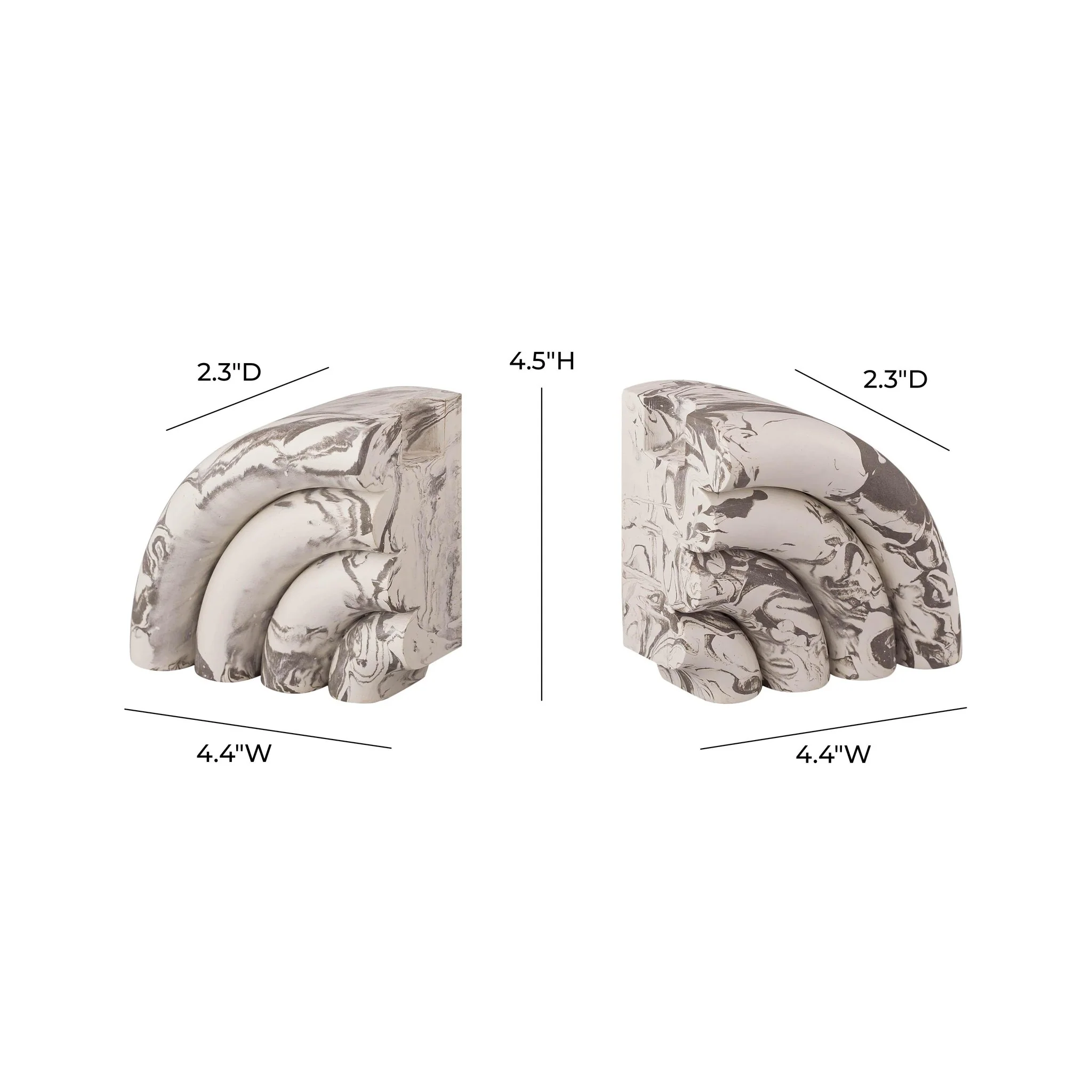 Grey Marble Bookends - Set of 2 - Image 6