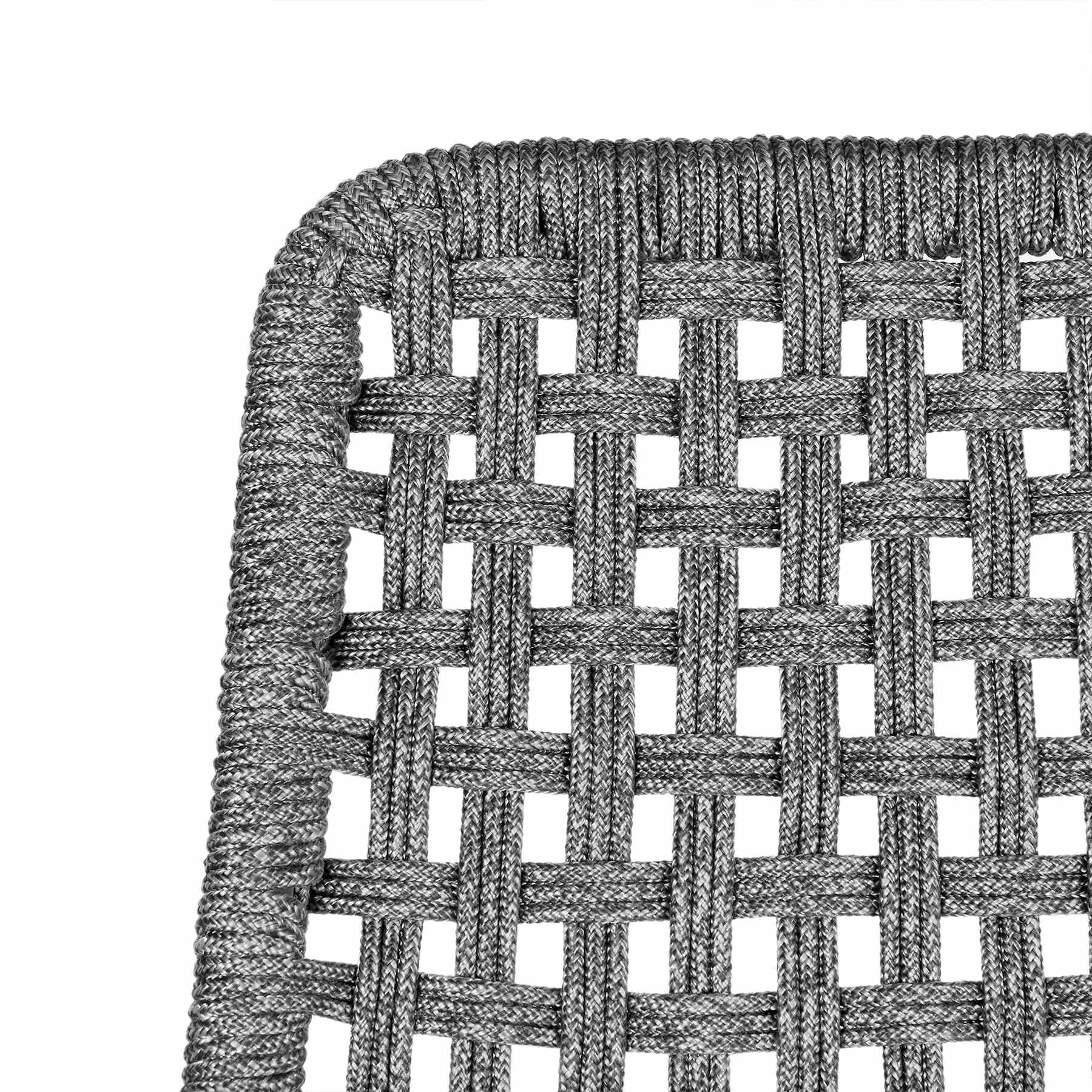 Griffin Outdoor Patio Rocking Chair in Dark Eucalyptus Wood and Gray Rope - Image 8