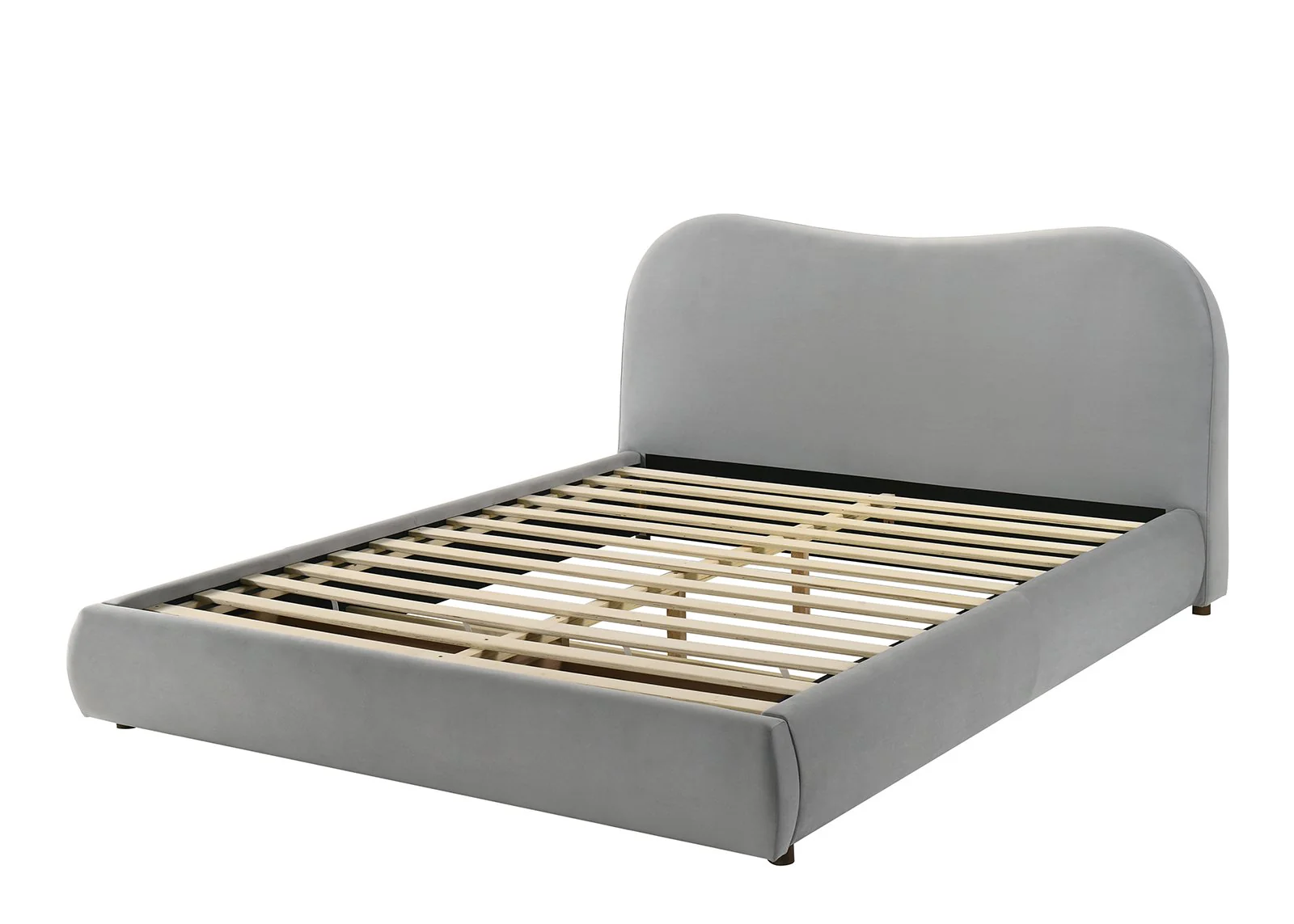 Grimsby Queen Bed, Light Gray Velvet - Image 4