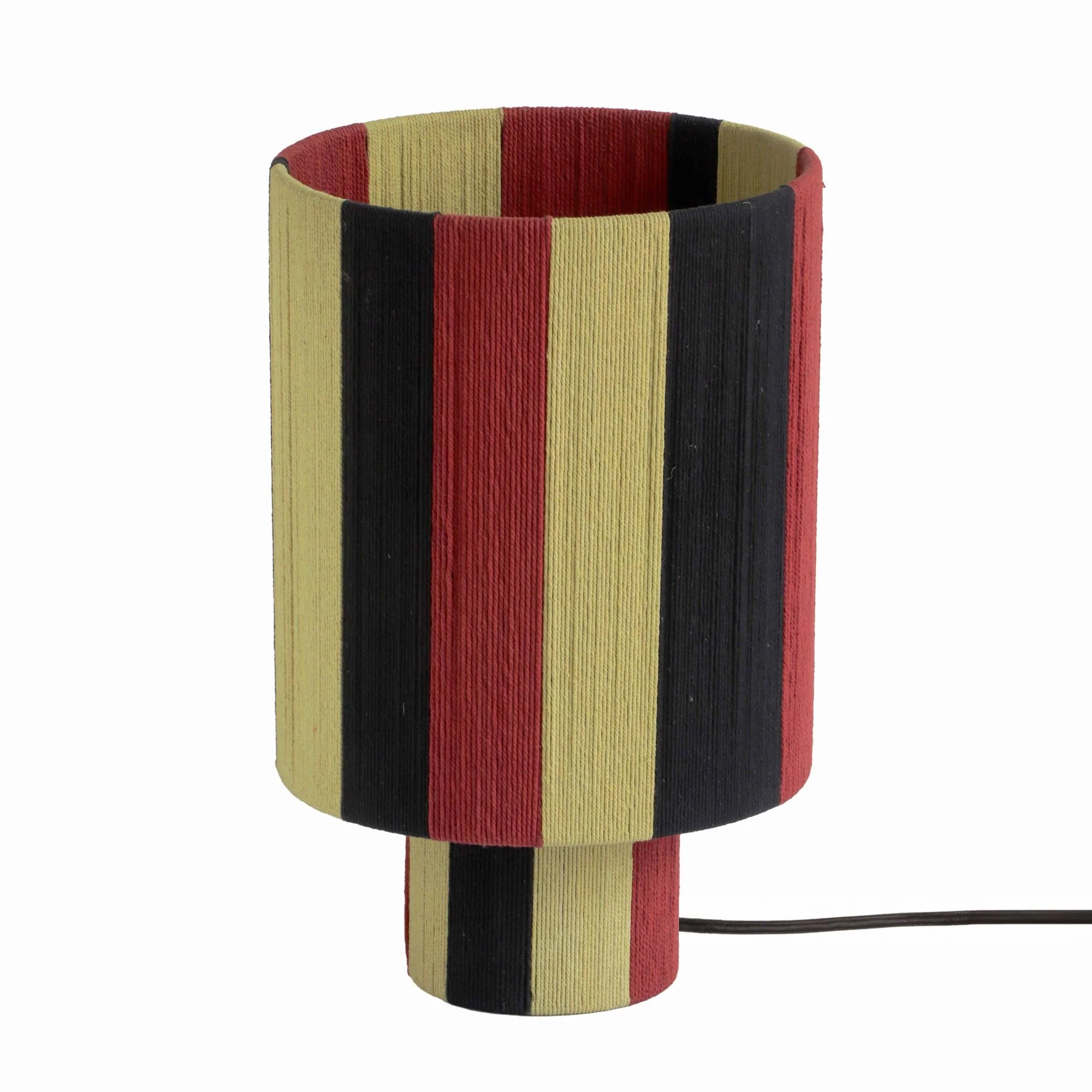 Guinevere Red and Yellow Striped Cotton Table Lamp - Image 3
