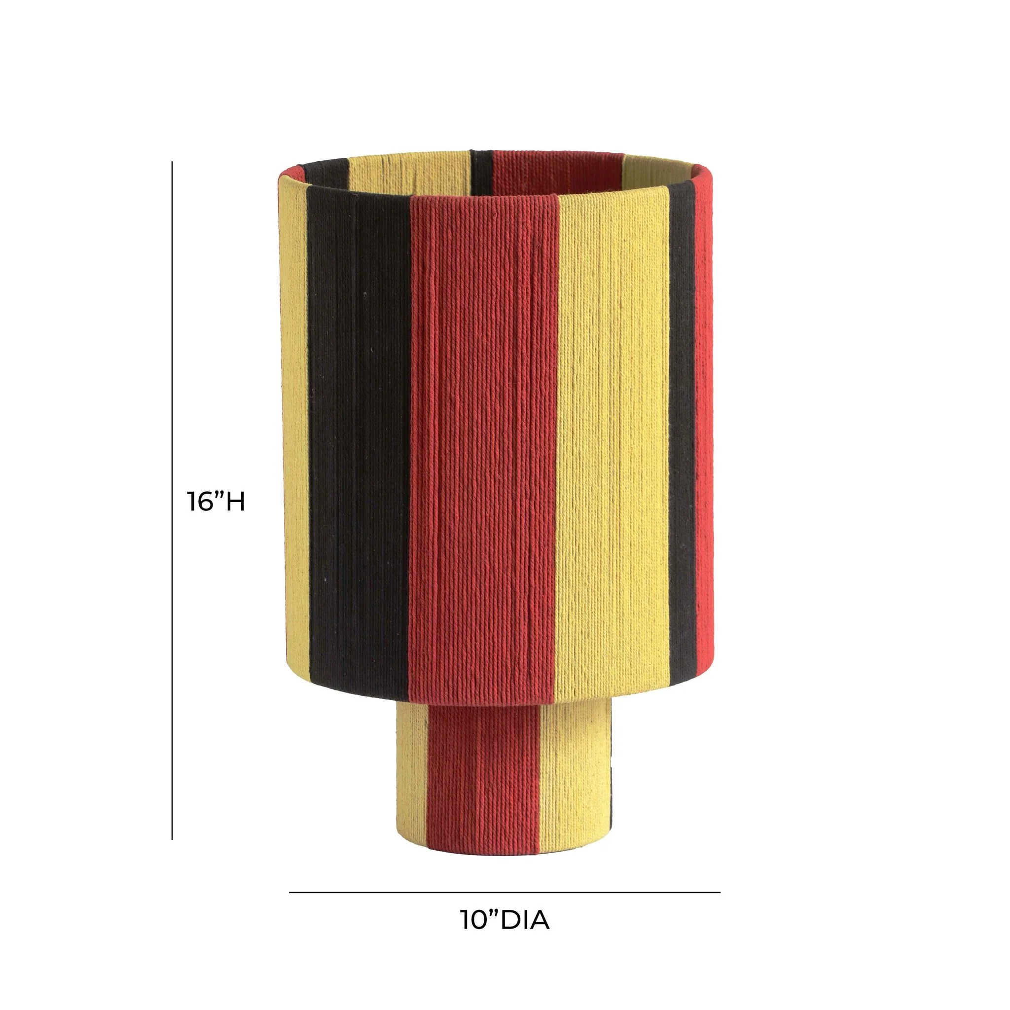 Guinevere Red and Yellow Striped Cotton Table Lamp - Image 6