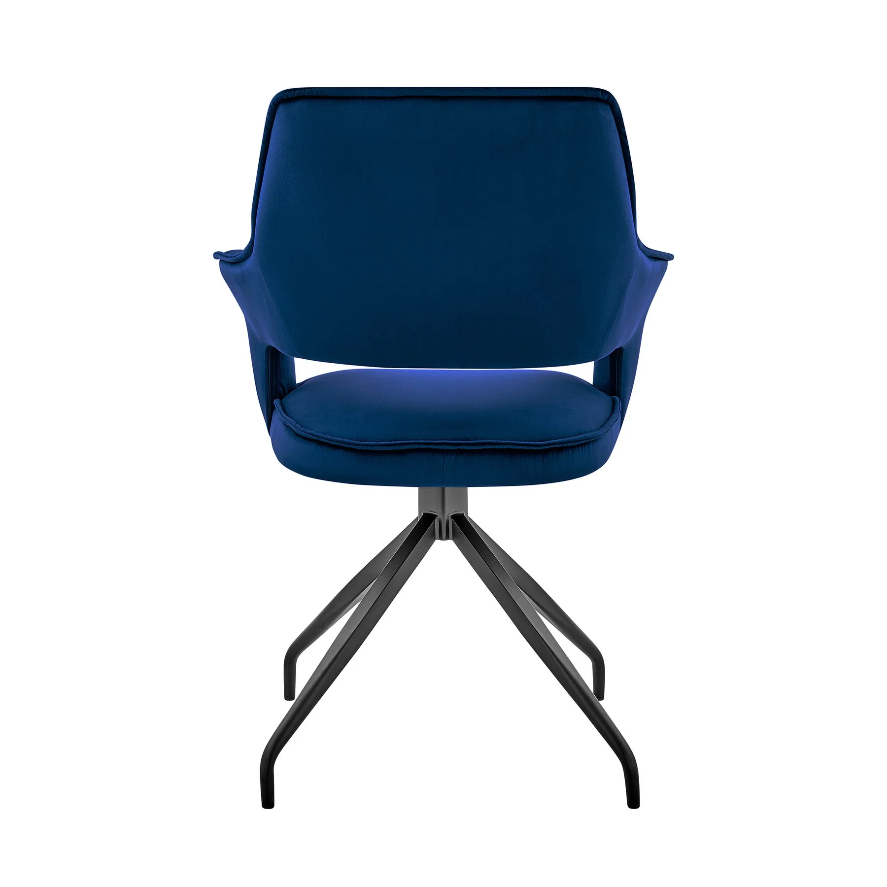 Hadley Dining Room Accent Chair in Blue Velvet with Black Finish - Image 5