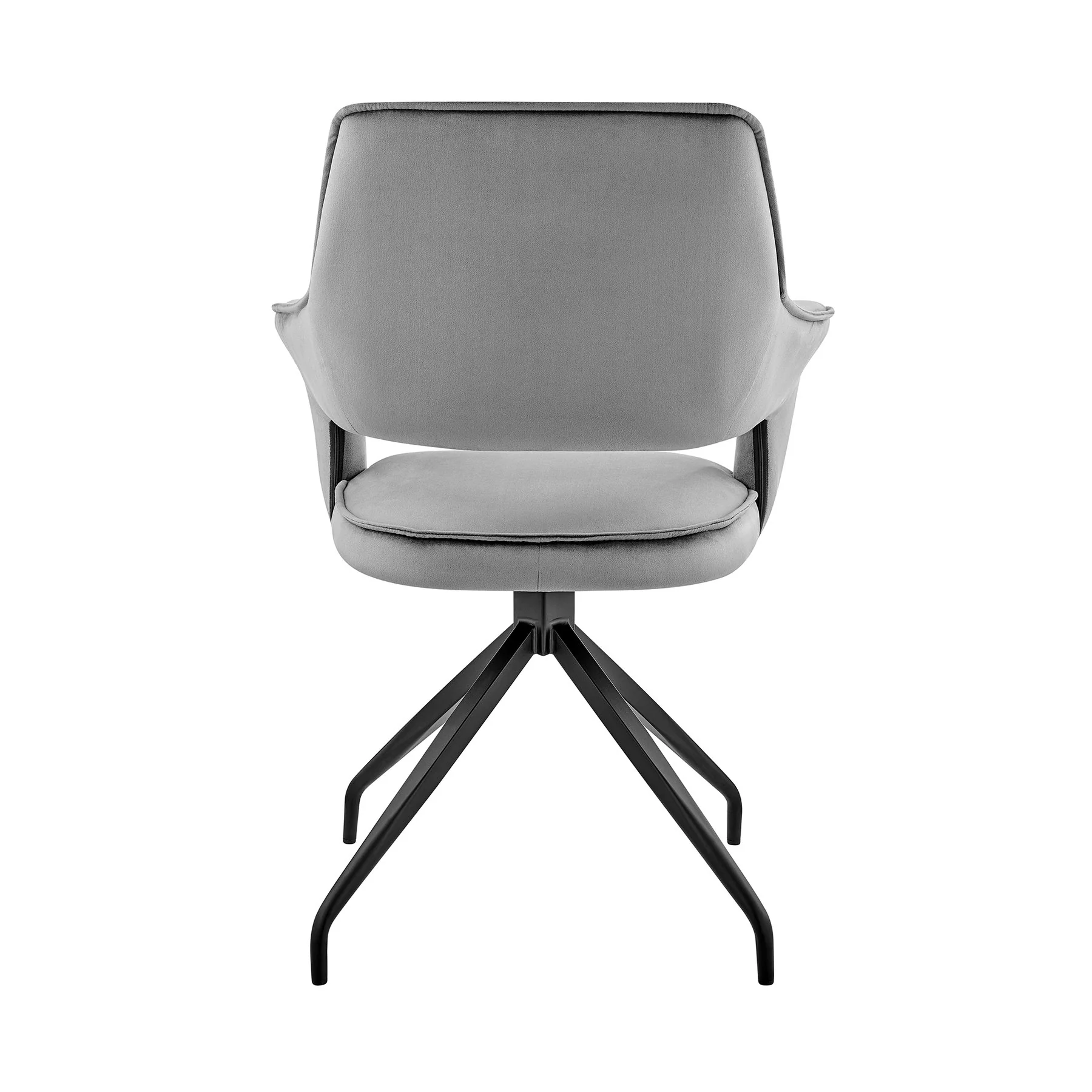 Hadley Dining Room Accent Chair in Gray Velvet with Black Finish - Image 5