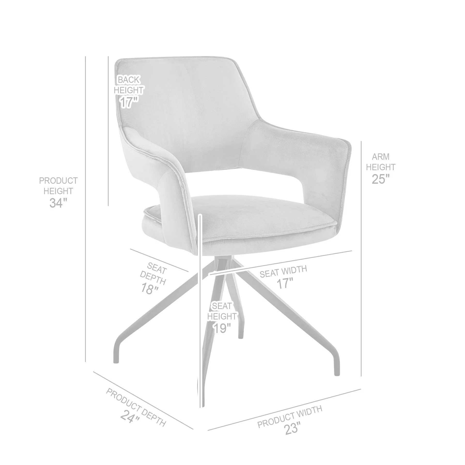 Hadley Dining Room Accent Chair in Gray Velvet with Black Finish - Image 8