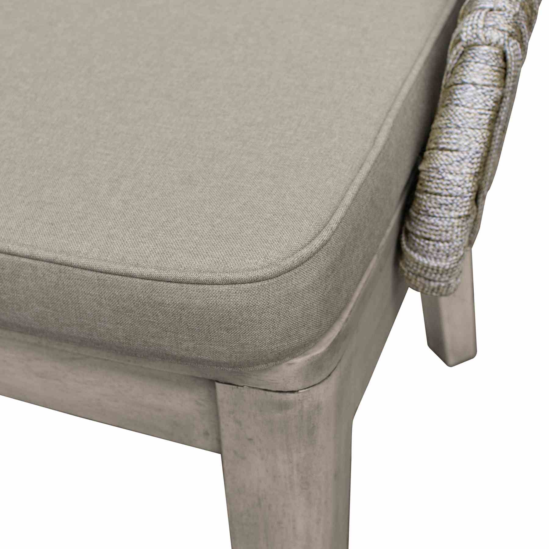 Haiti Outdoor Patio 7-Piece Dining Table Set with Side Chairs in Gray Acacia Wood and Rope - Image 7
