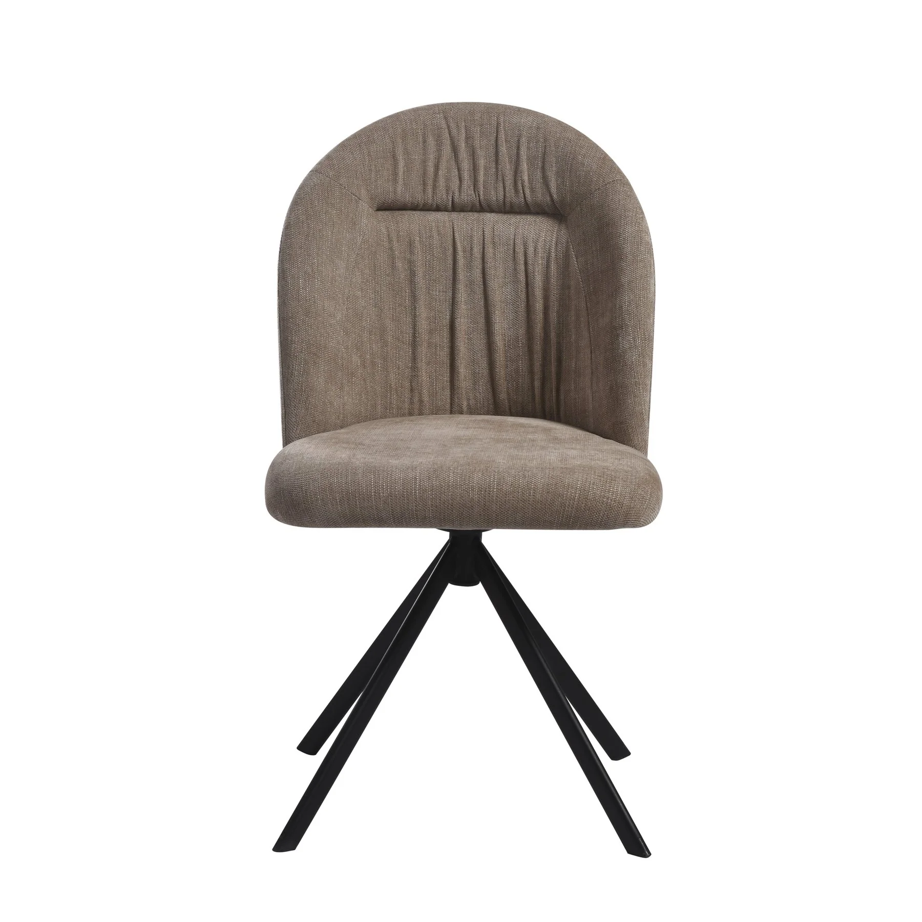 Hallie Contemporary Swivel Curved Back Almond Upholstered Dining Chair - Set of 2 - Image 2