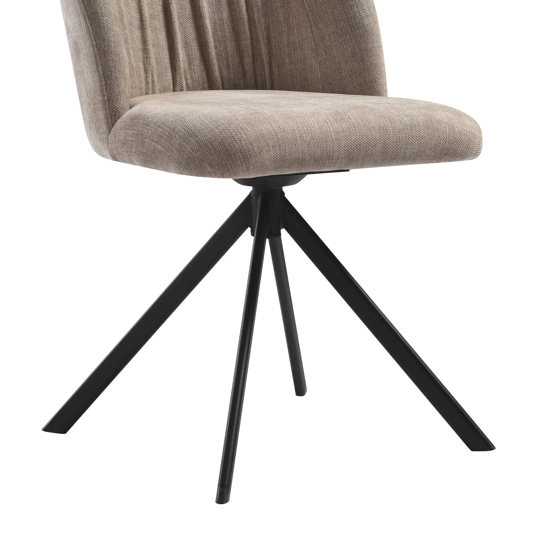 Hallie Contemporary Swivel Curved Back Almond Upholstered Dining Chair - Set of 2 - Image 7