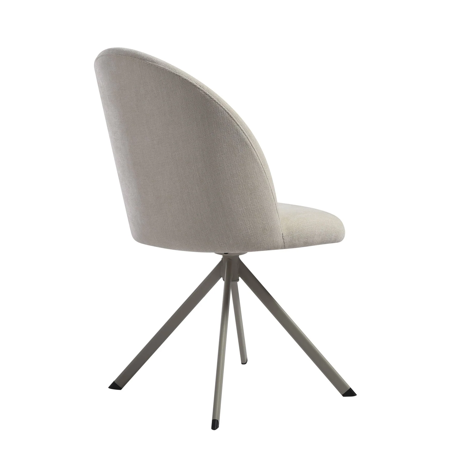 Hallie Contemporary Swivel Curved Back Cream Upholstered Dining Chair - Set of 2 - Image 4