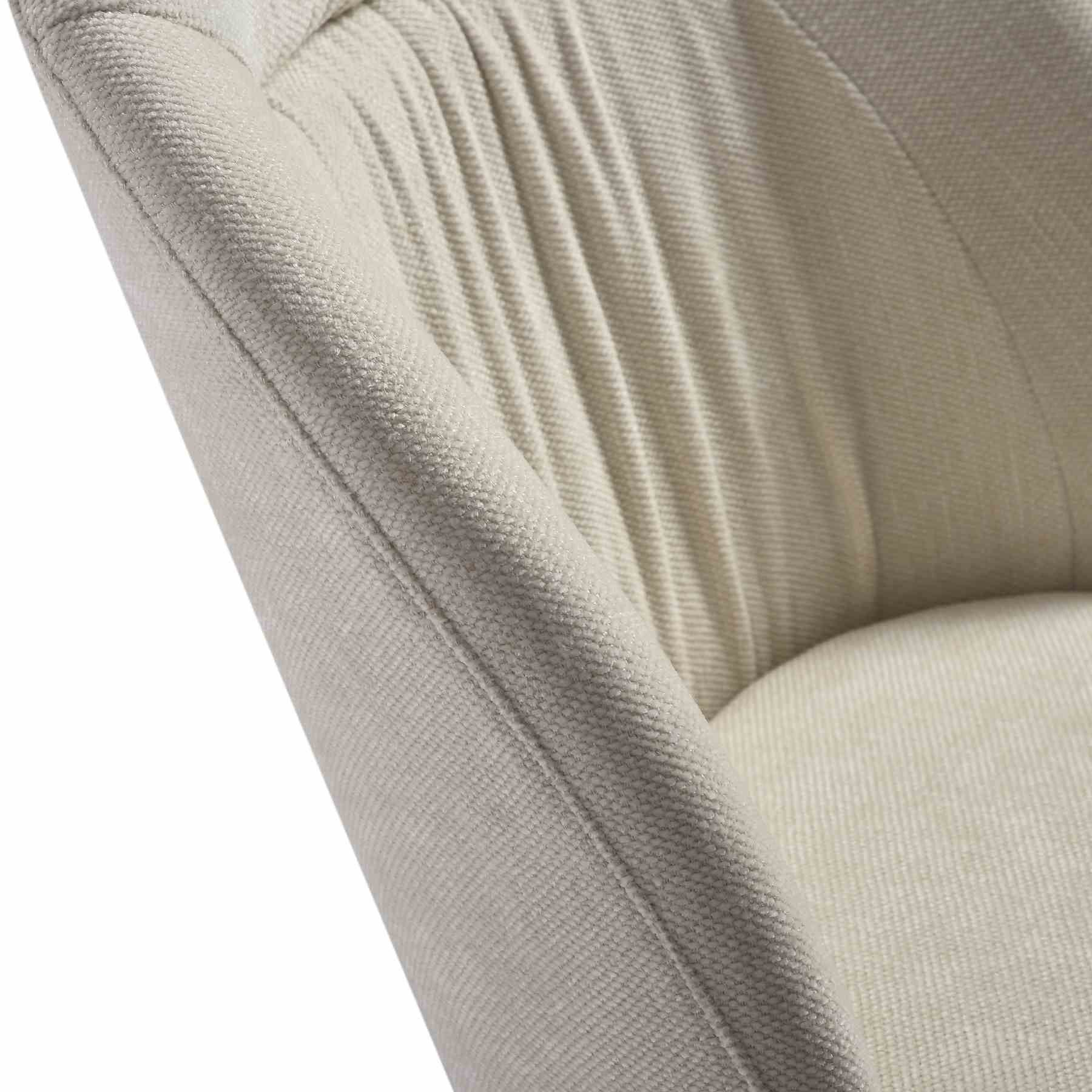 Hallie Contemporary Swivel Curved Back Cream Upholstered Dining Chair - Set of 2 - Image 9