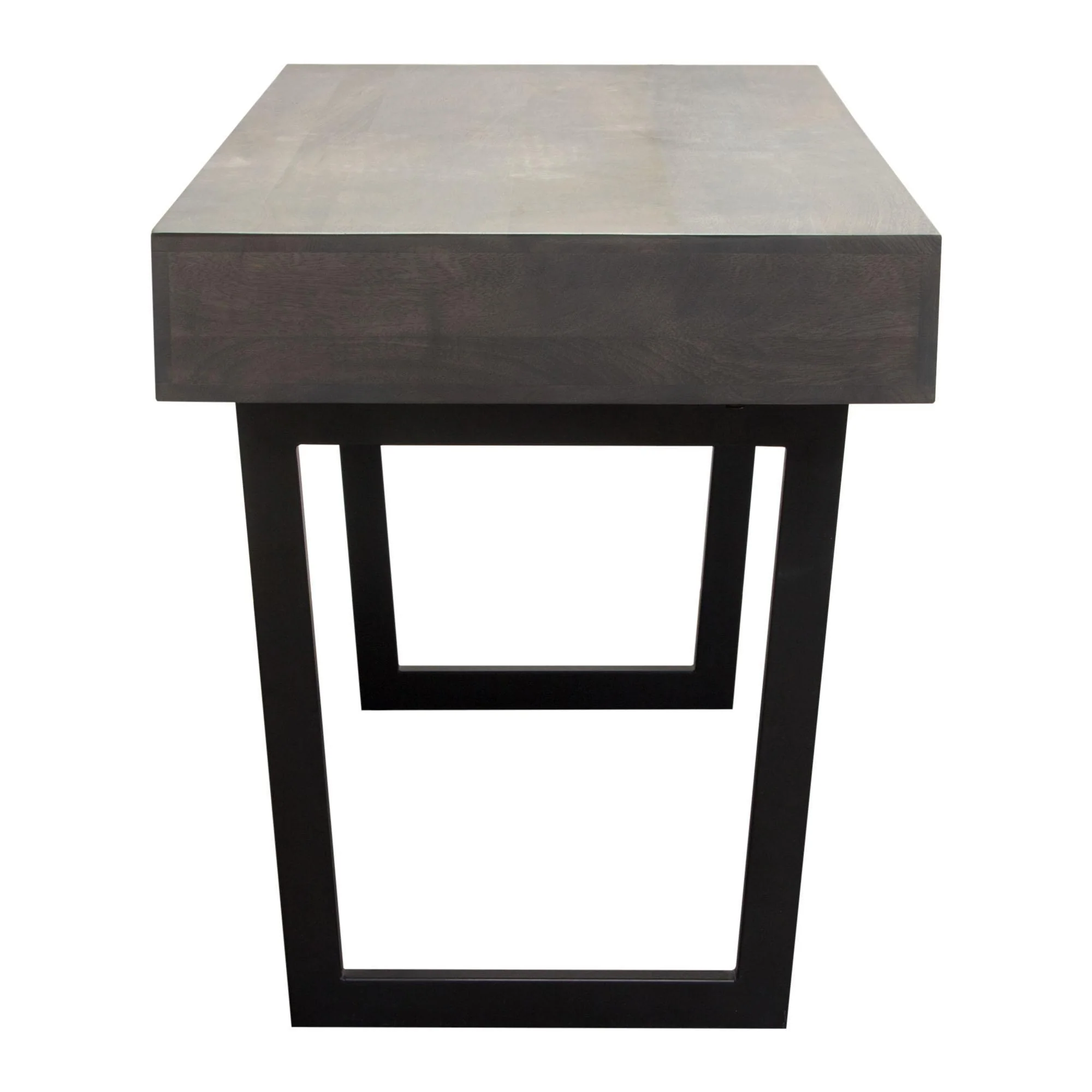 Hammond 2-Drawer Writing Desk in Solid Mango Wood Grey Finish & Black Iron Legs by Diamond Sofa - Image 6