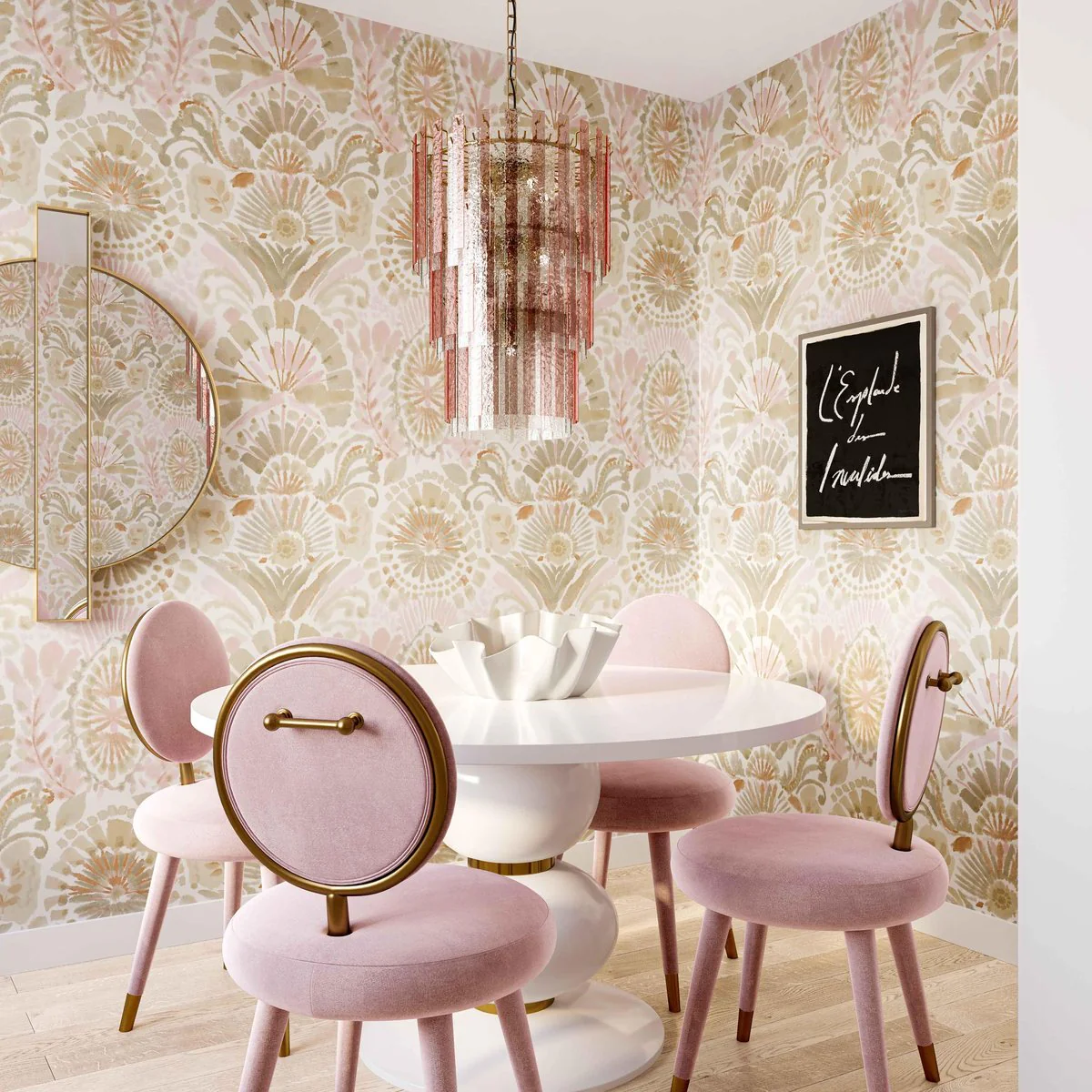 Hampshire Pink Acrylic 3-Tier Chandelier - Image 2