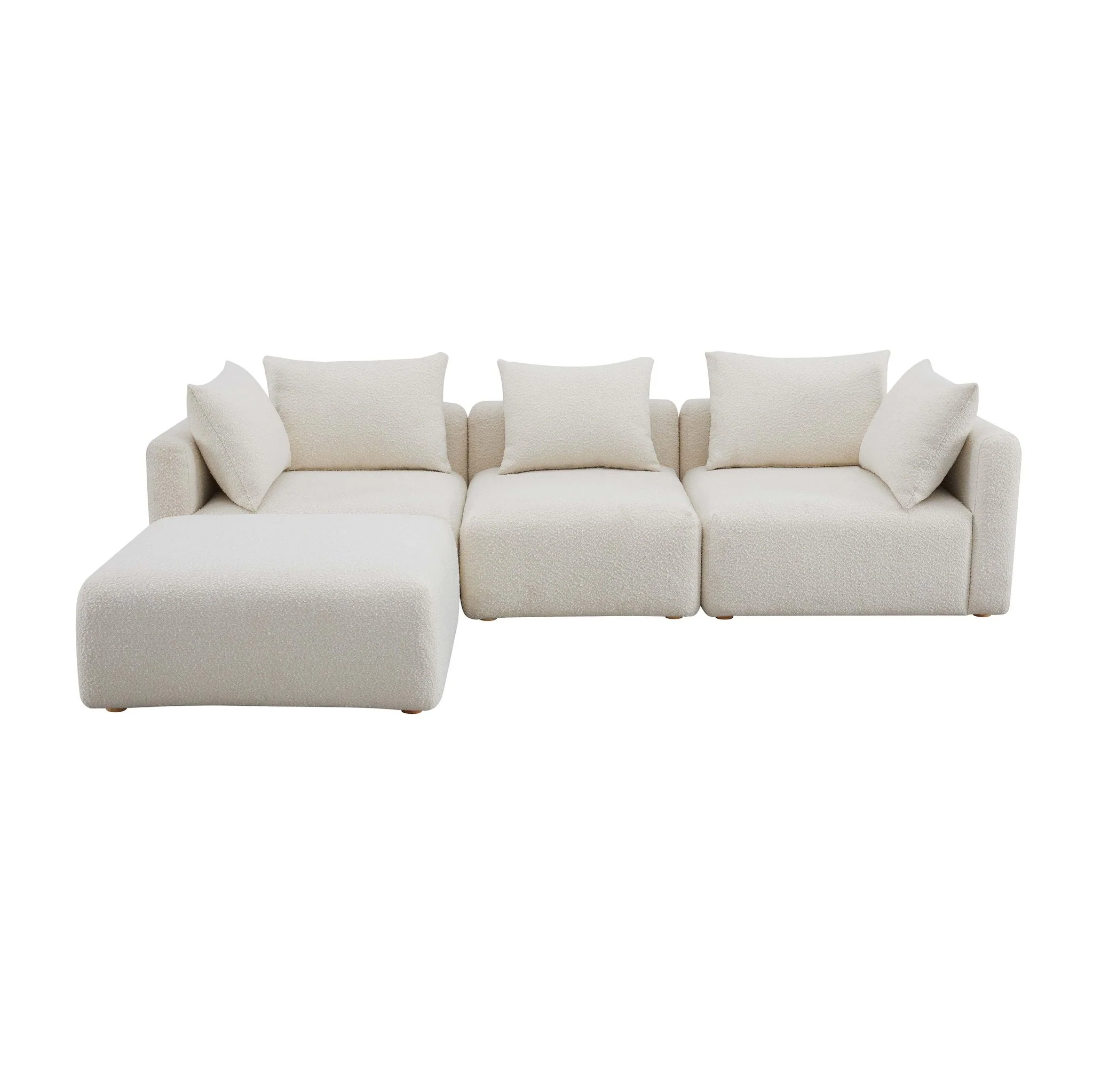 Hangover Cream Boucle 4-Piece Modular Sectional - Image 3