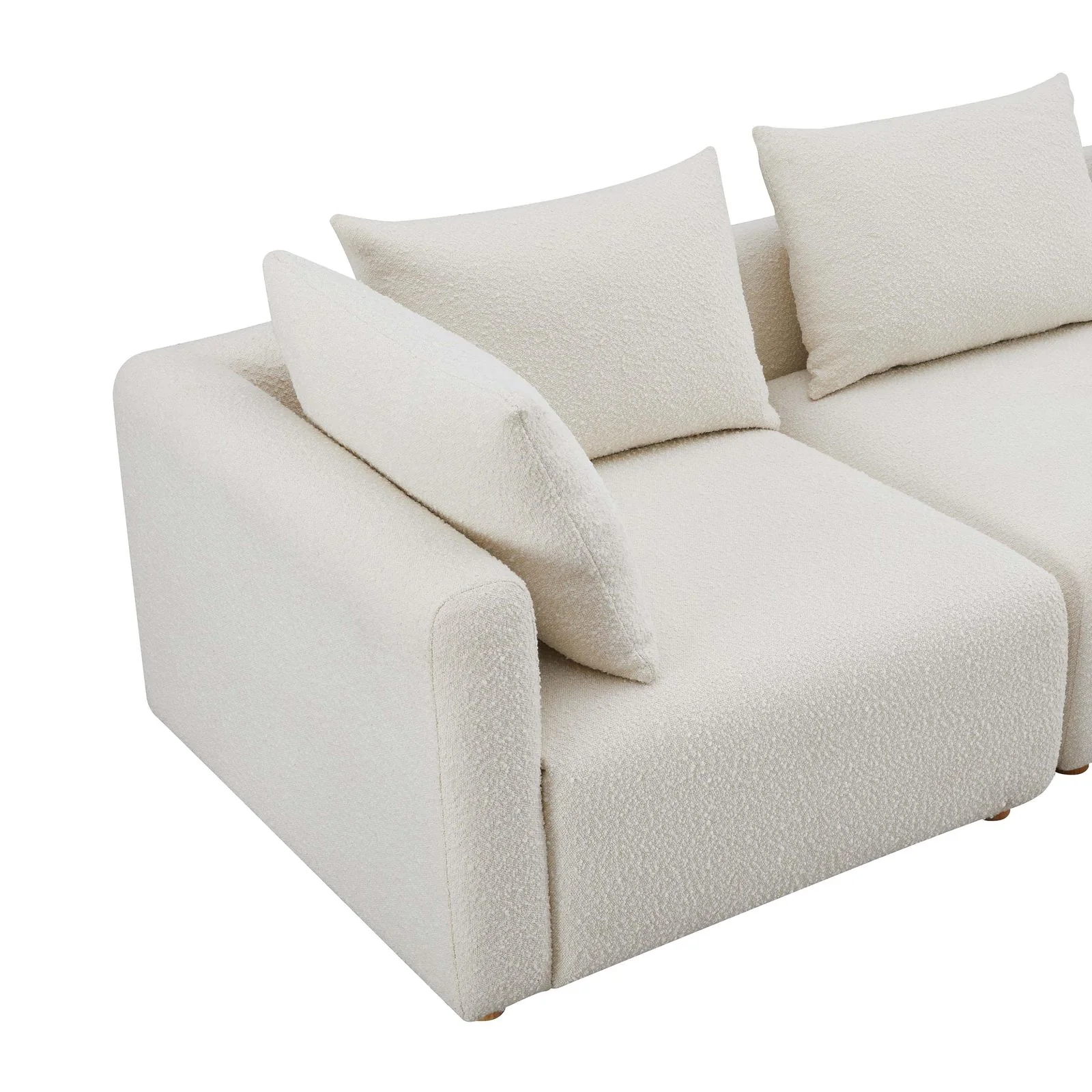 Hangover Cream Boucle 4-Piece Modular Sectional - Image 4