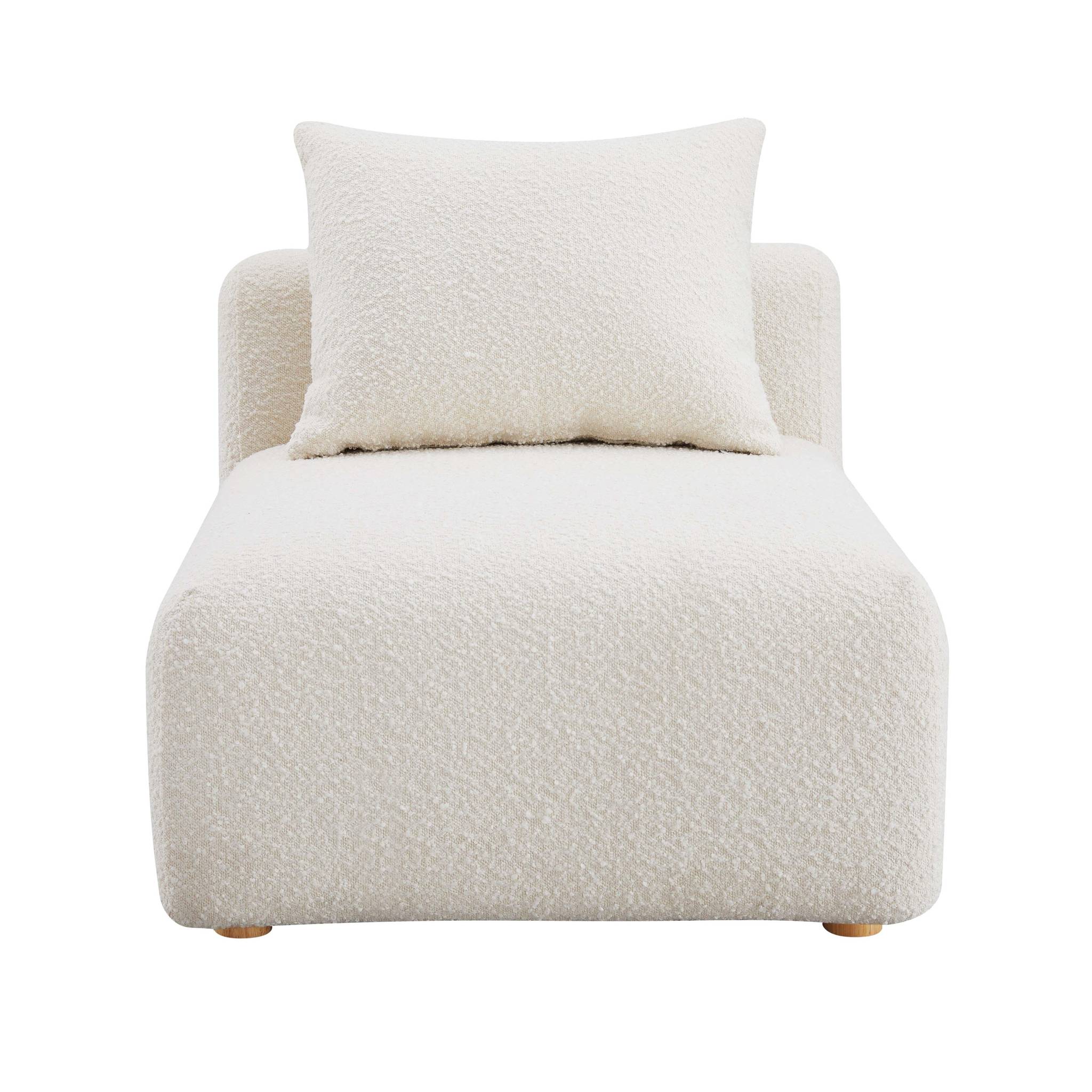 Hangover Cream Boucle Modular Armless Chair - Image 3