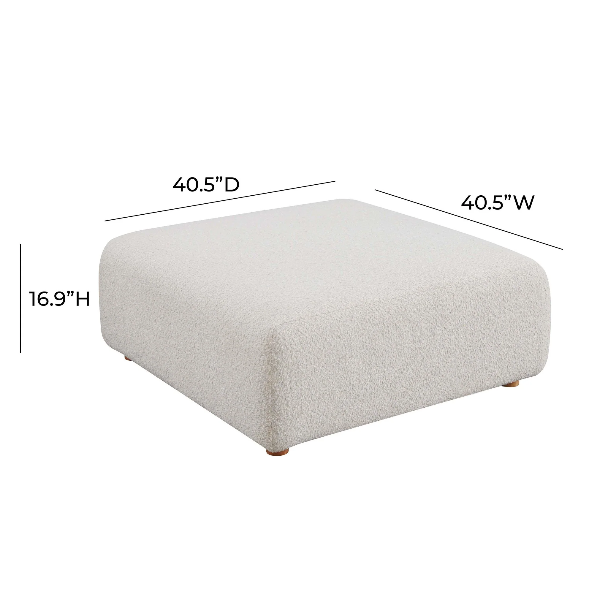 Hangover Cream Boucle Ottoman - Image 5