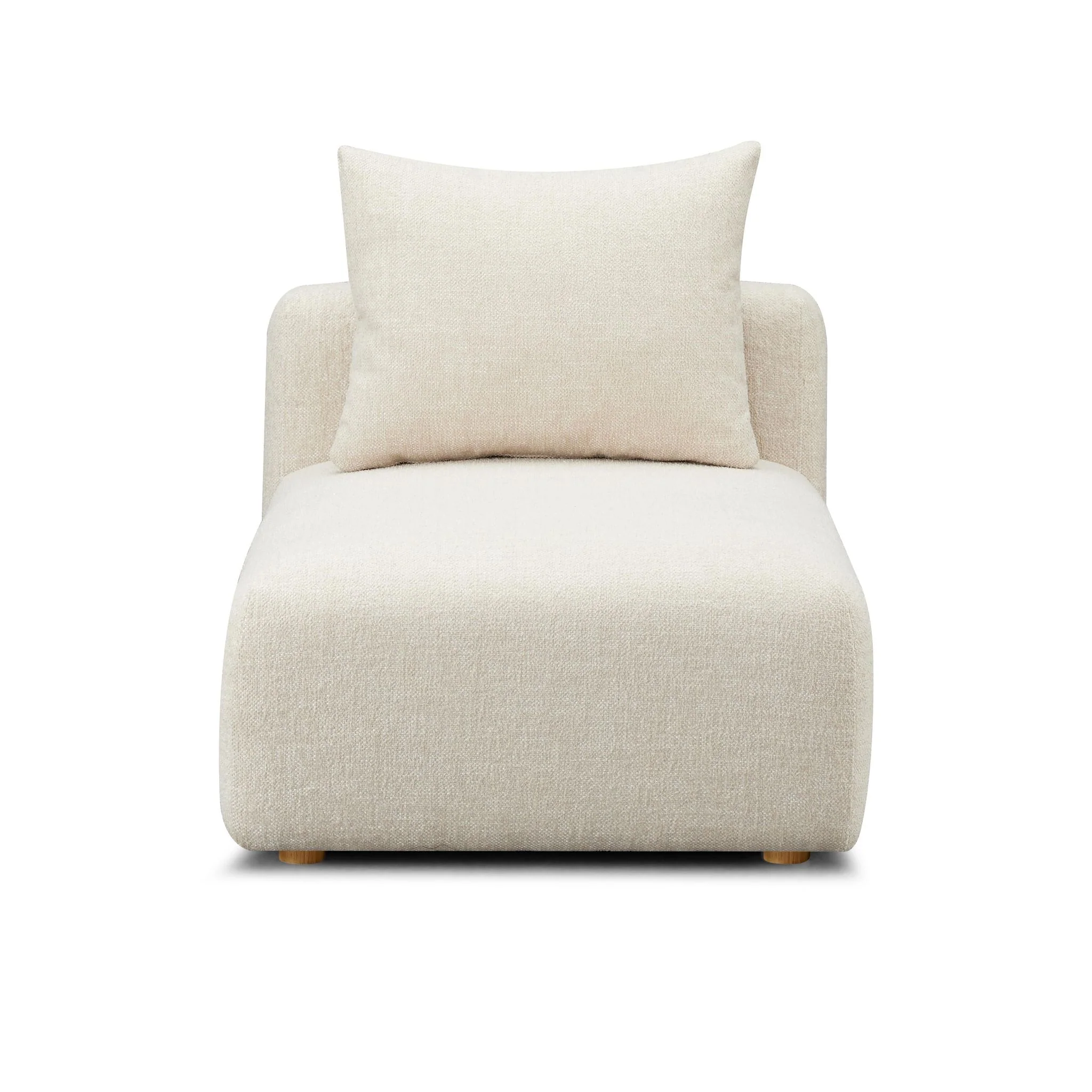 Hangover Cream Heavy Textured Fabric Modular Armless Chair - Image 3