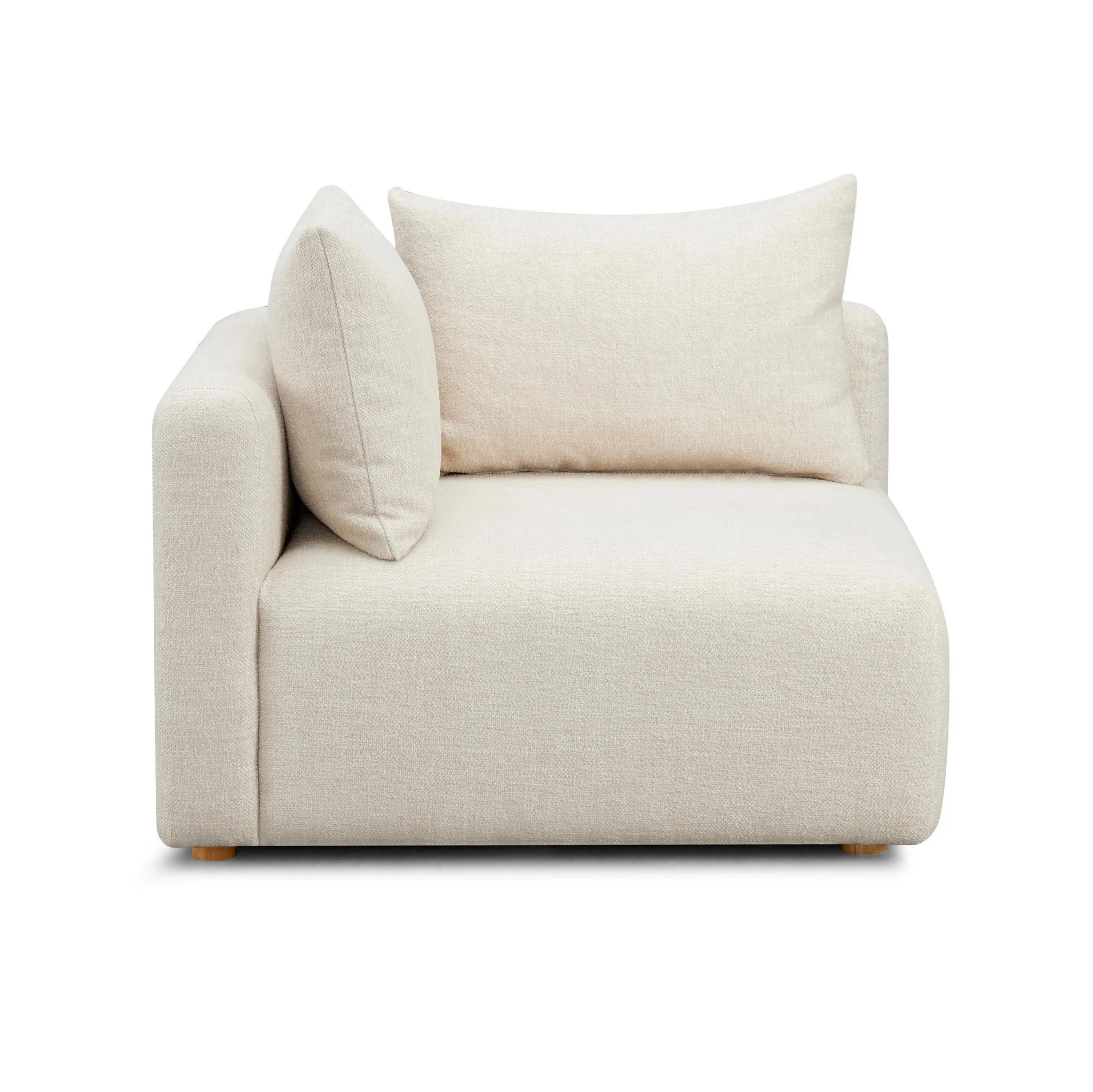 Hangover Cream Heavy Textured Fabric Modular Corner Chair - Image 4