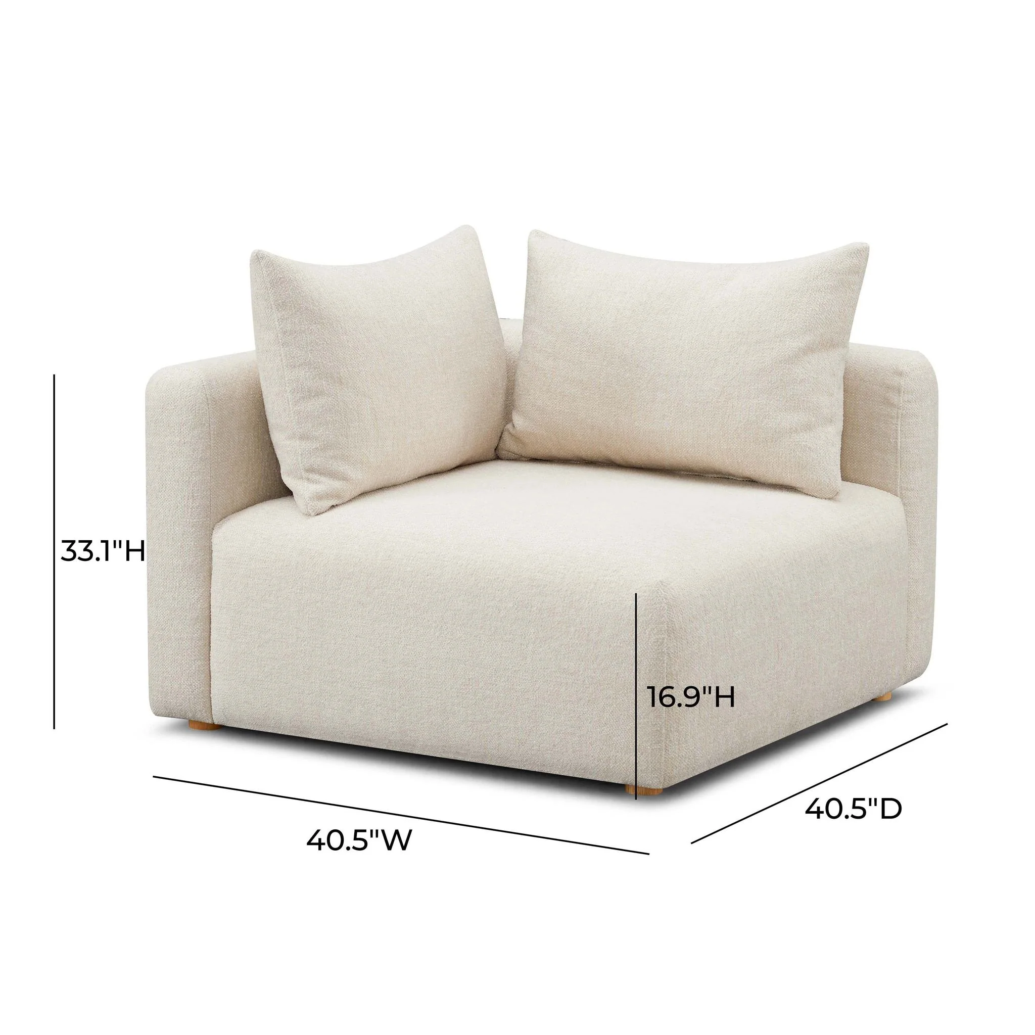 Hangover Cream Heavy Textured Fabric Modular Corner Chair - Image 7