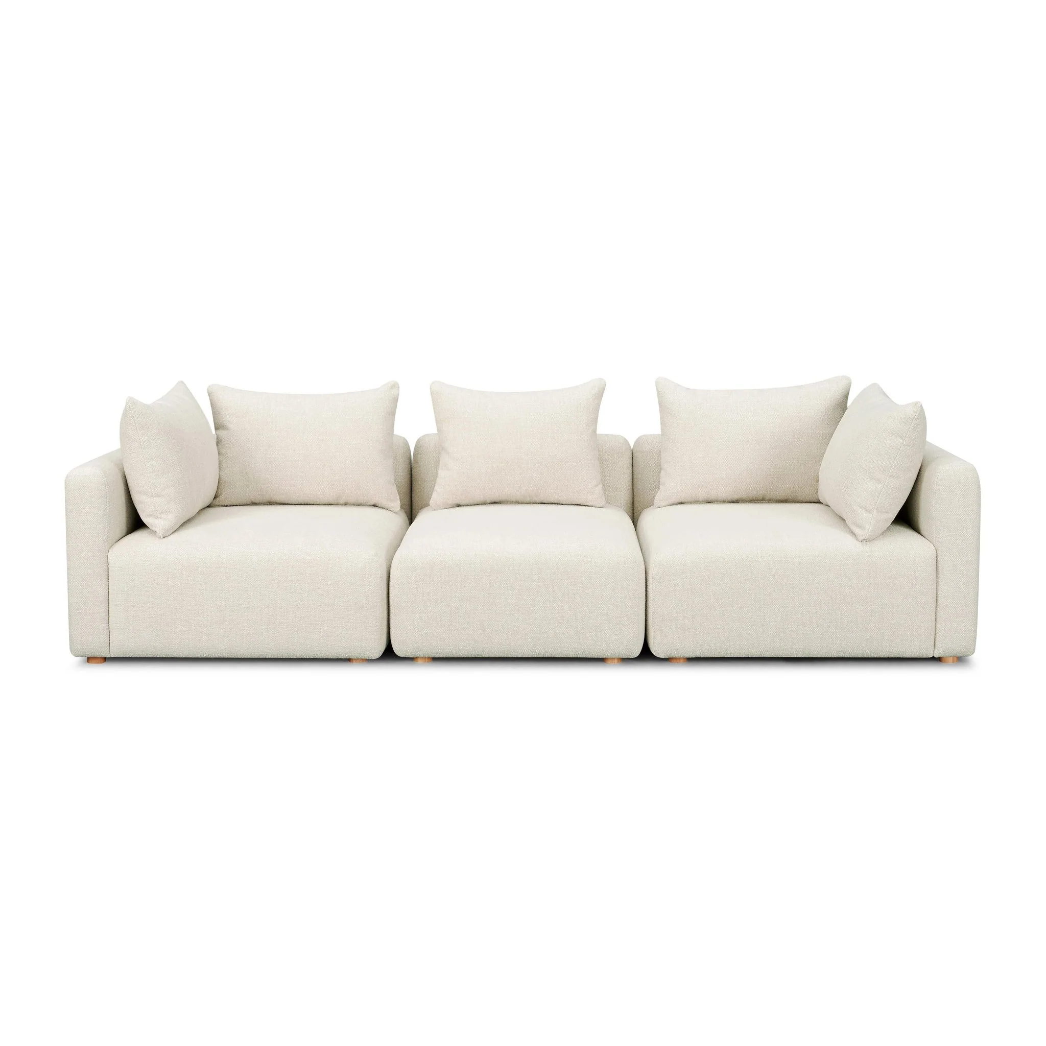 Hangover Cream Heavy Textured Fabric Sofa - Image 2