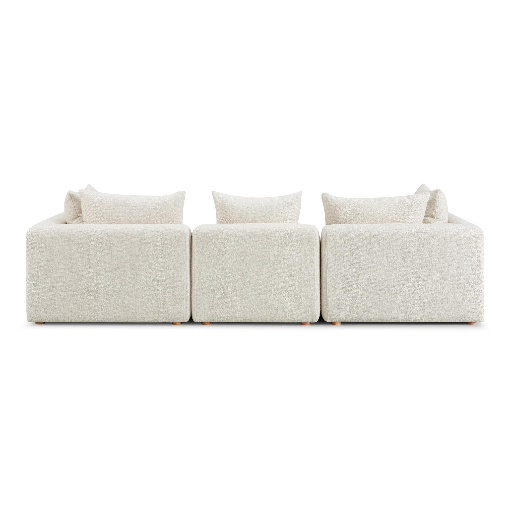 Hangover Cream Heavy Textured Fabric Sofa - Image 3