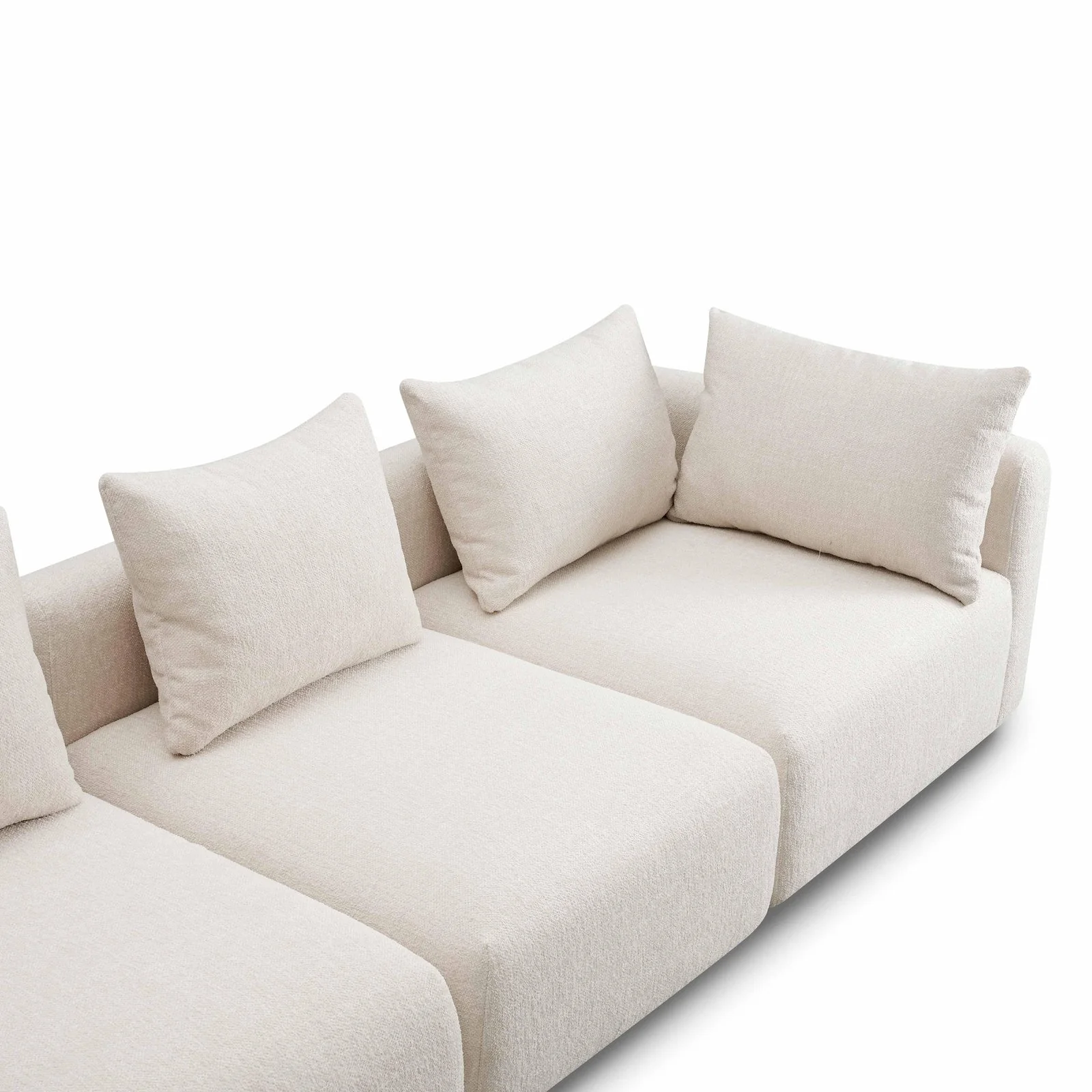 Hangover Cream Heavy Textured Fabric Sofa - Image 4