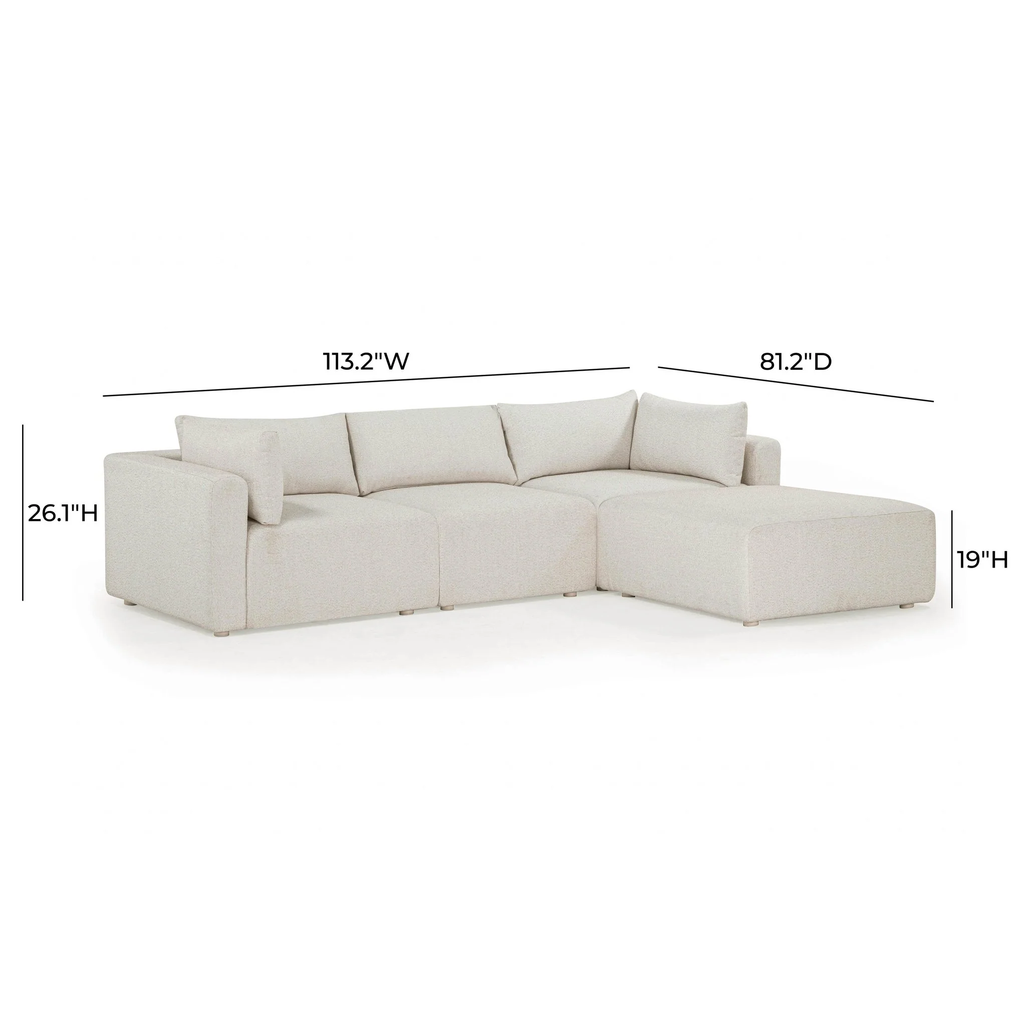 Hangover Cream Outdoor Modular Sectional - Image 15