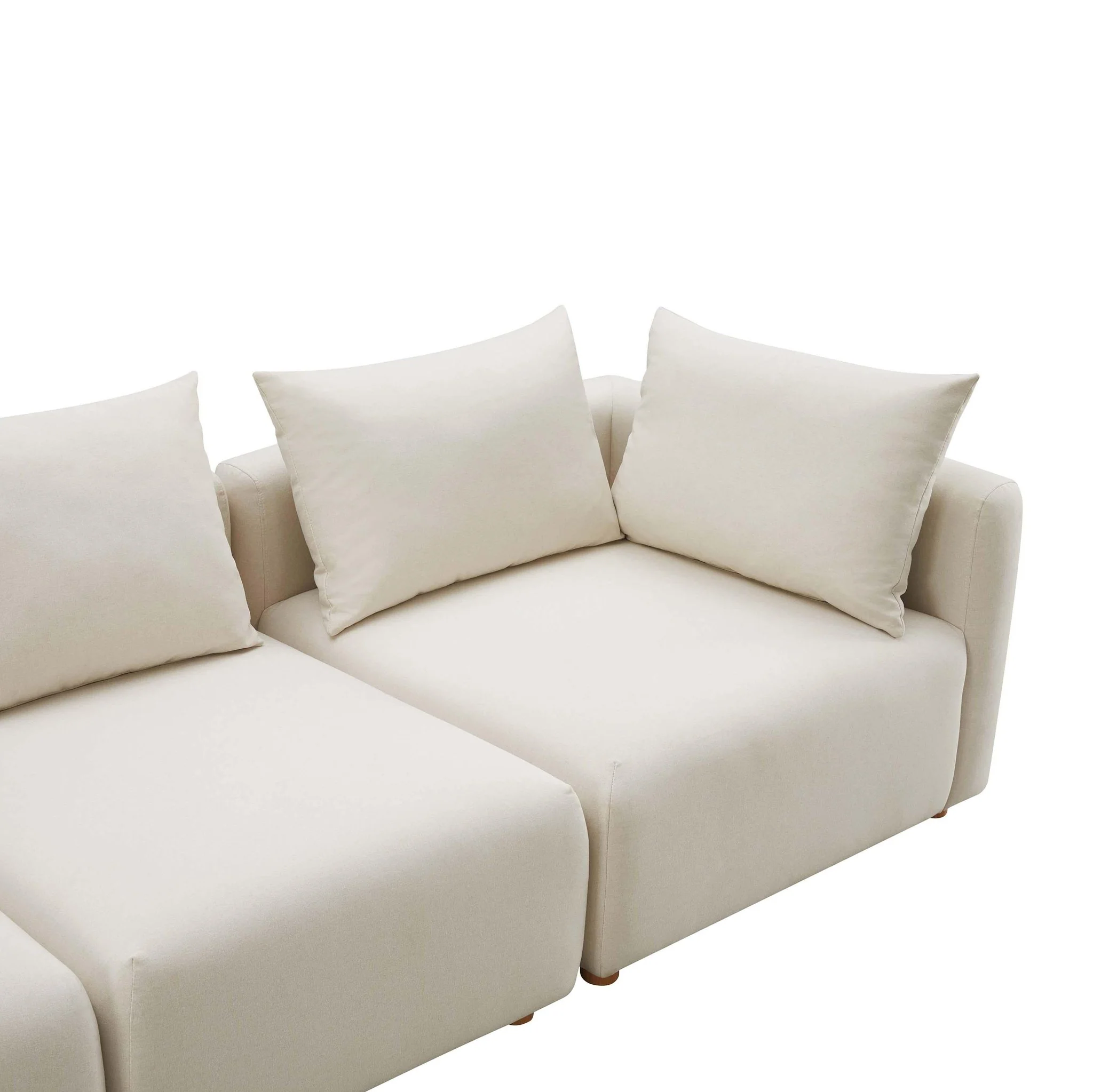 Hangover Cream Performance Linen 4-Piece Modular Sectional - Image 4