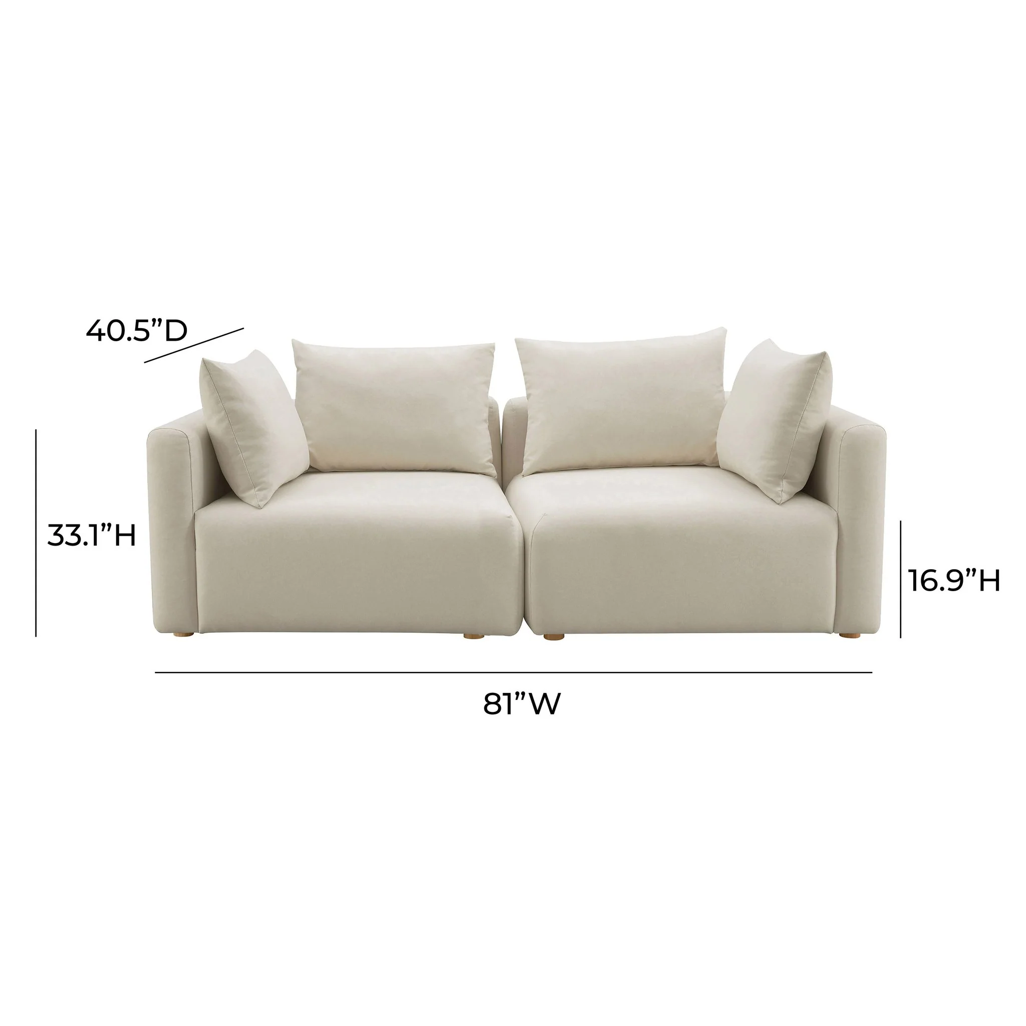 Hangover Cream Performance Linen Loveseat - Image 5