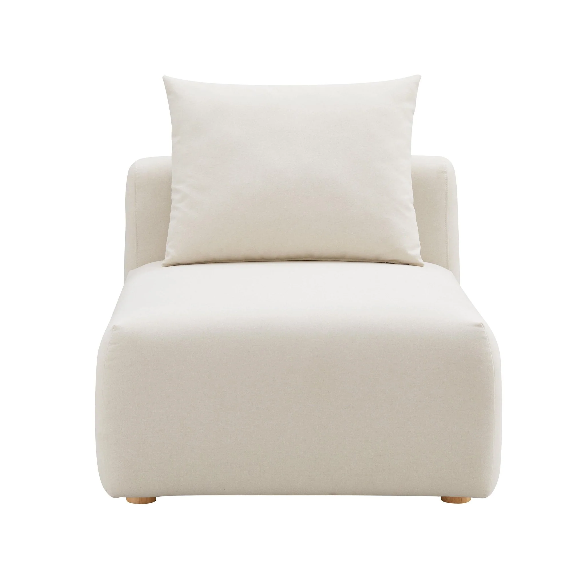 Hangover Cream Performance Linen Modular Armless Chair - Image 3