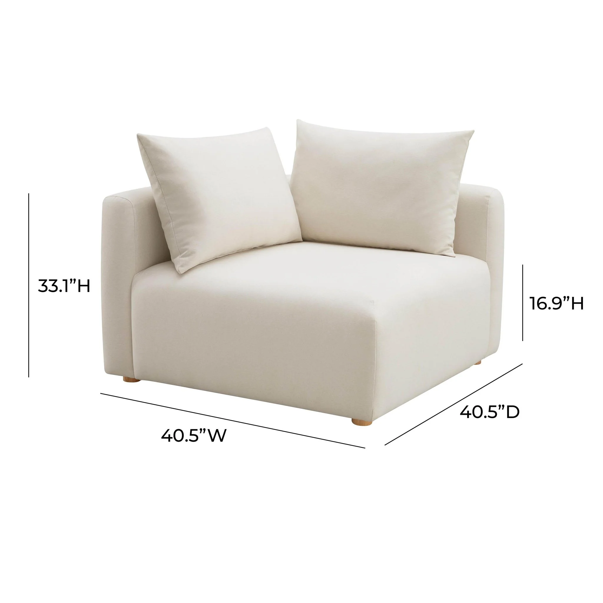 Hangover Cream Performance Linen Modular Corner Chair - Image 8